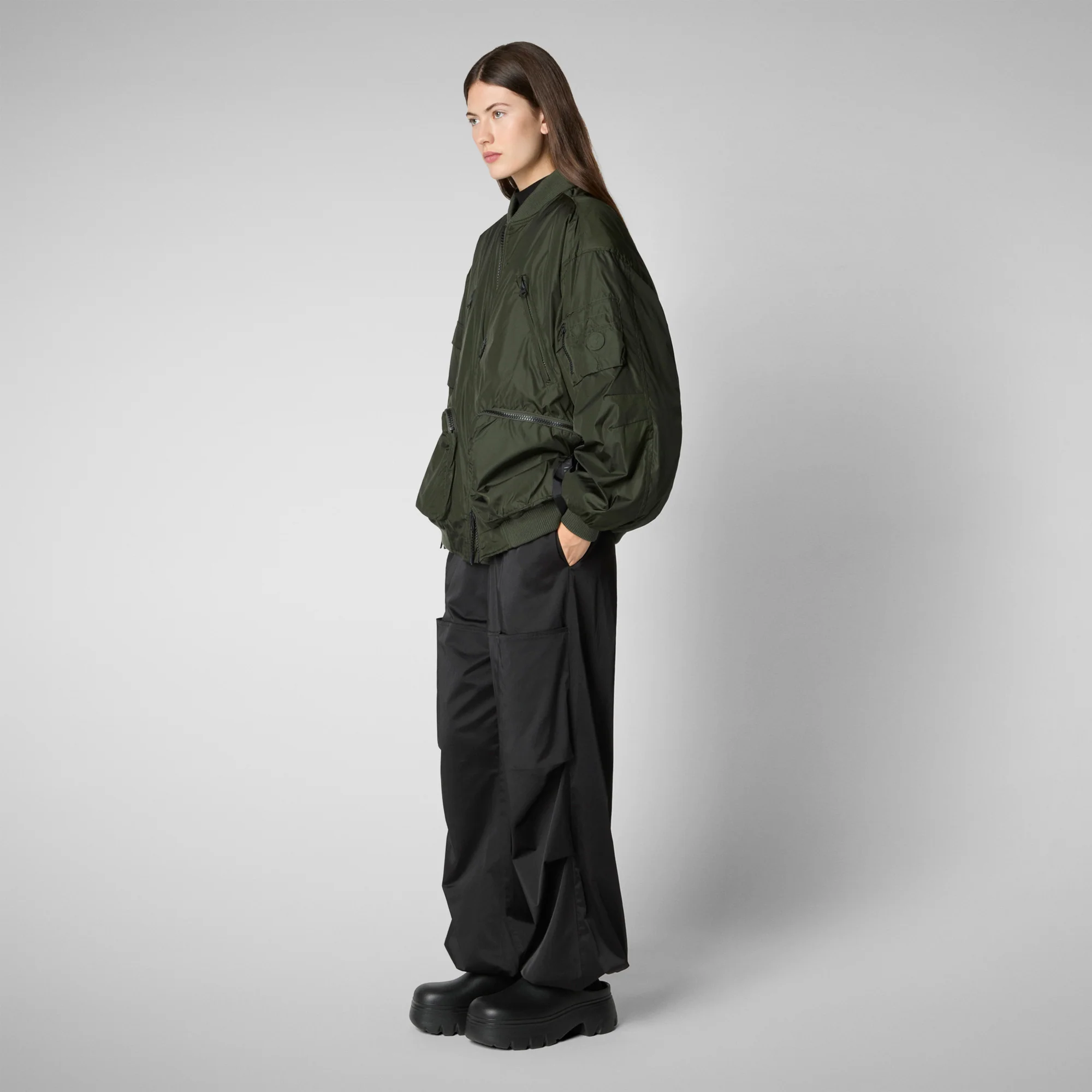 Unisex bomber jacket Usher in Pine Green