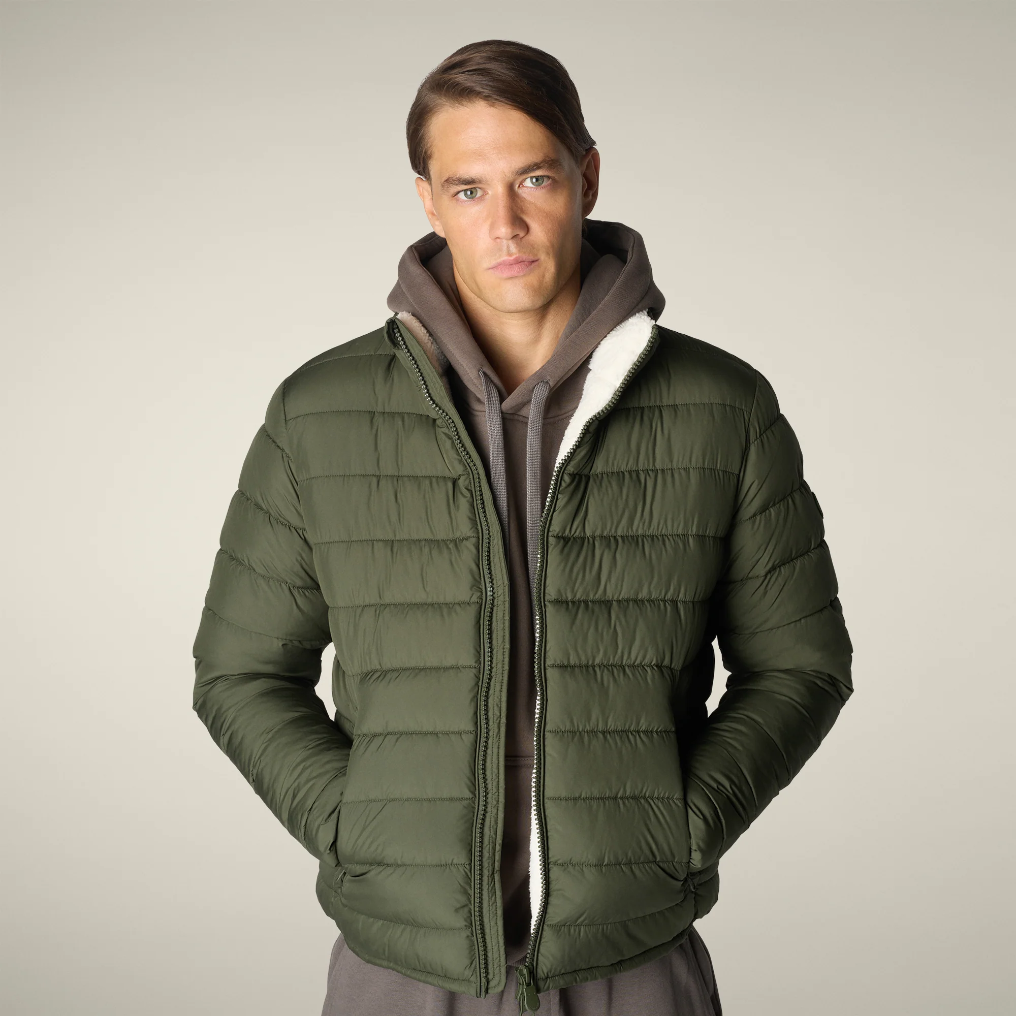 Men's Animal free puffer Jacket conan in dusty olive