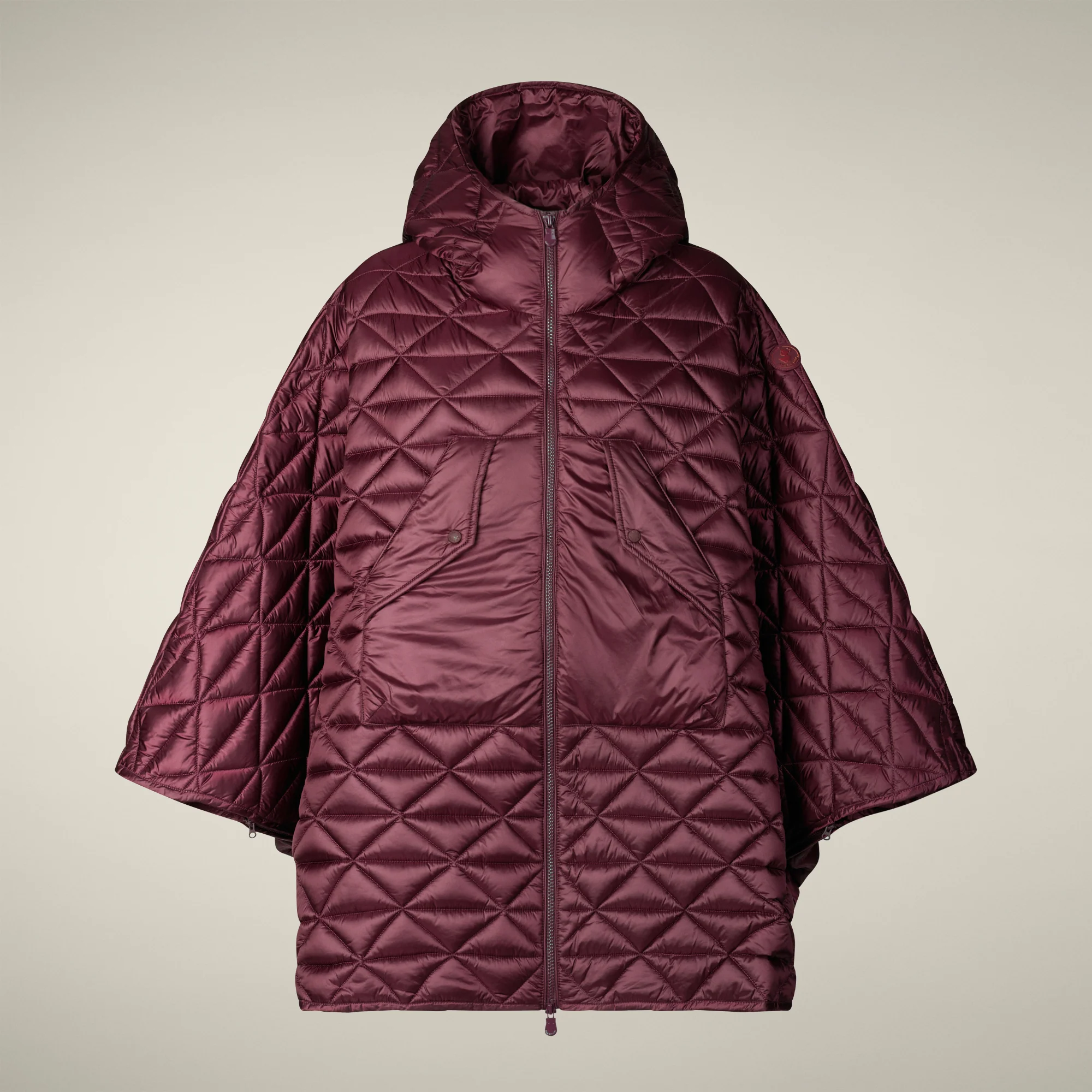 Women's Hooded Cape Effi in Wine Red