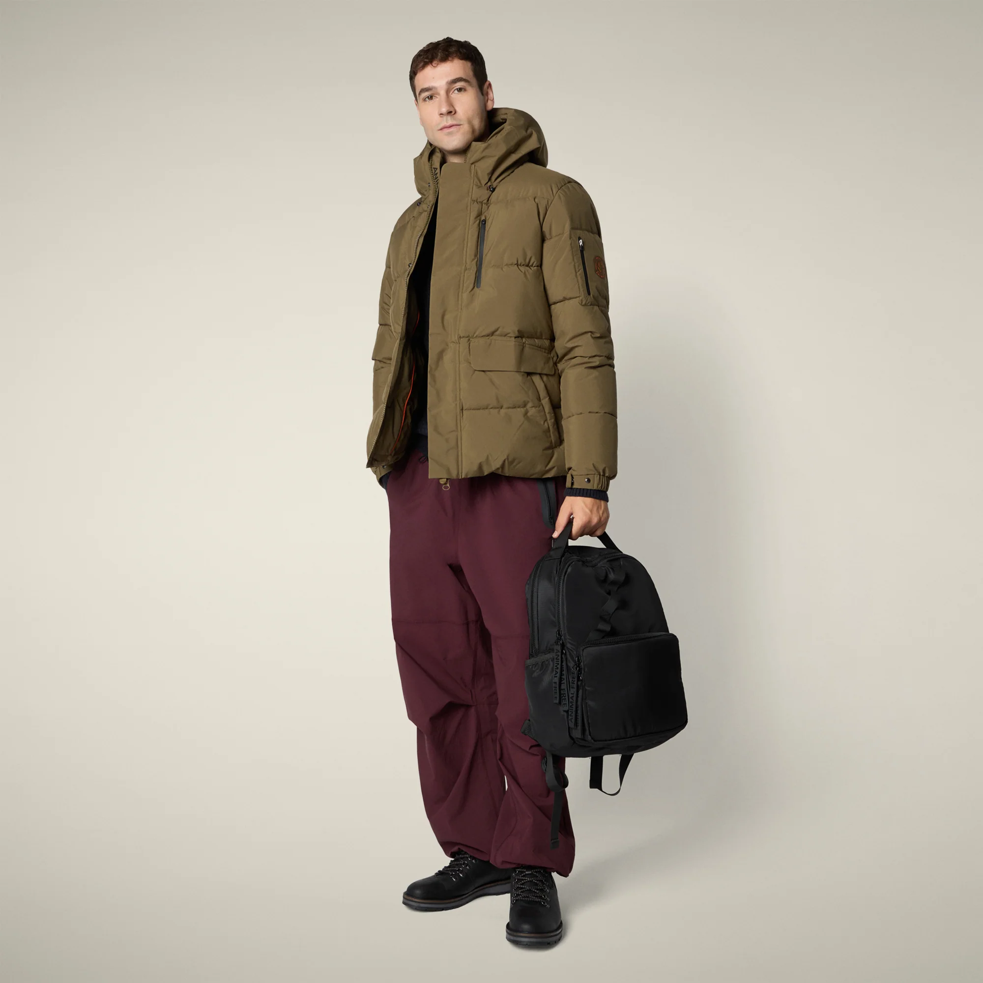 Men's parka Alter in bark green