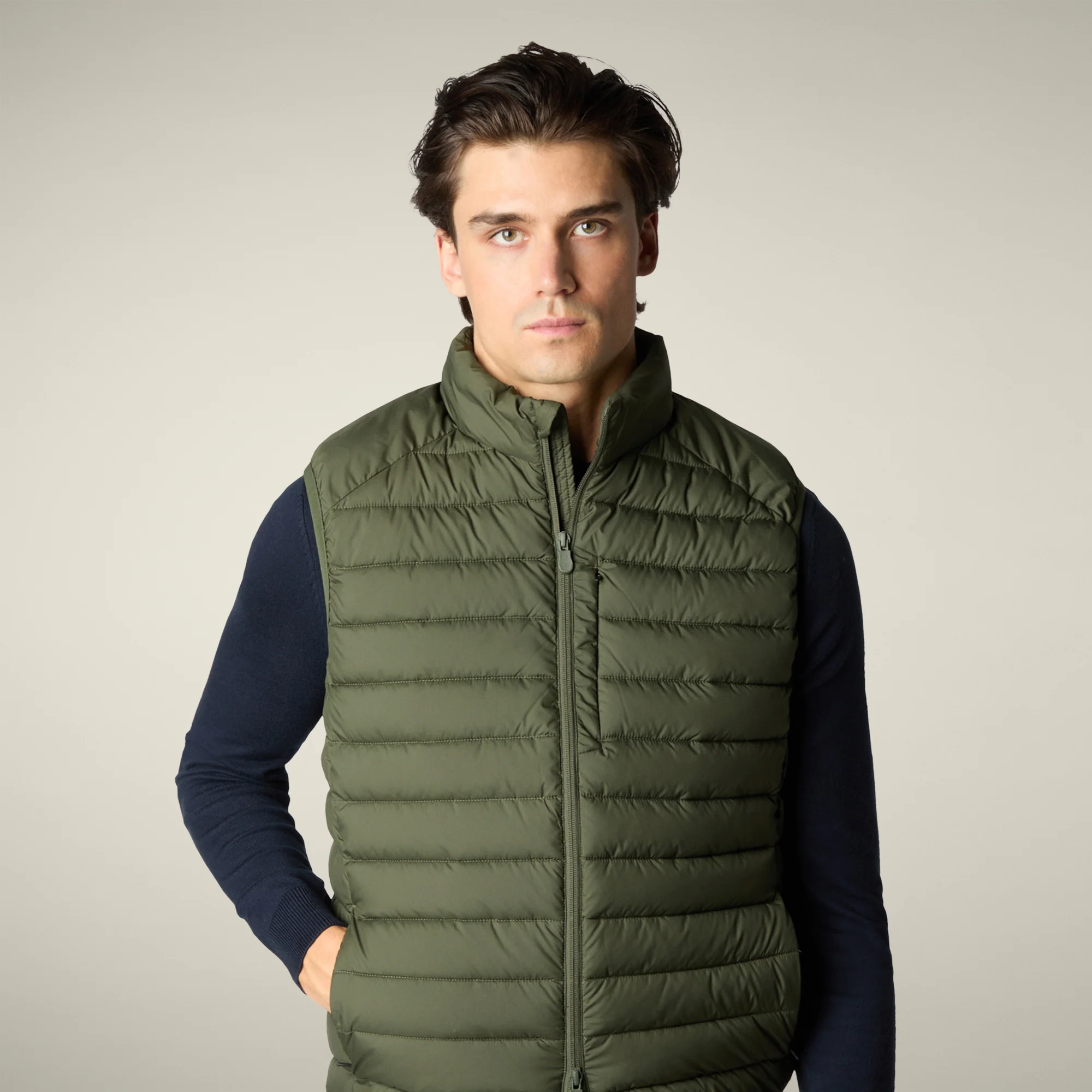 Men's Puffer vest Rhus in dusty olive