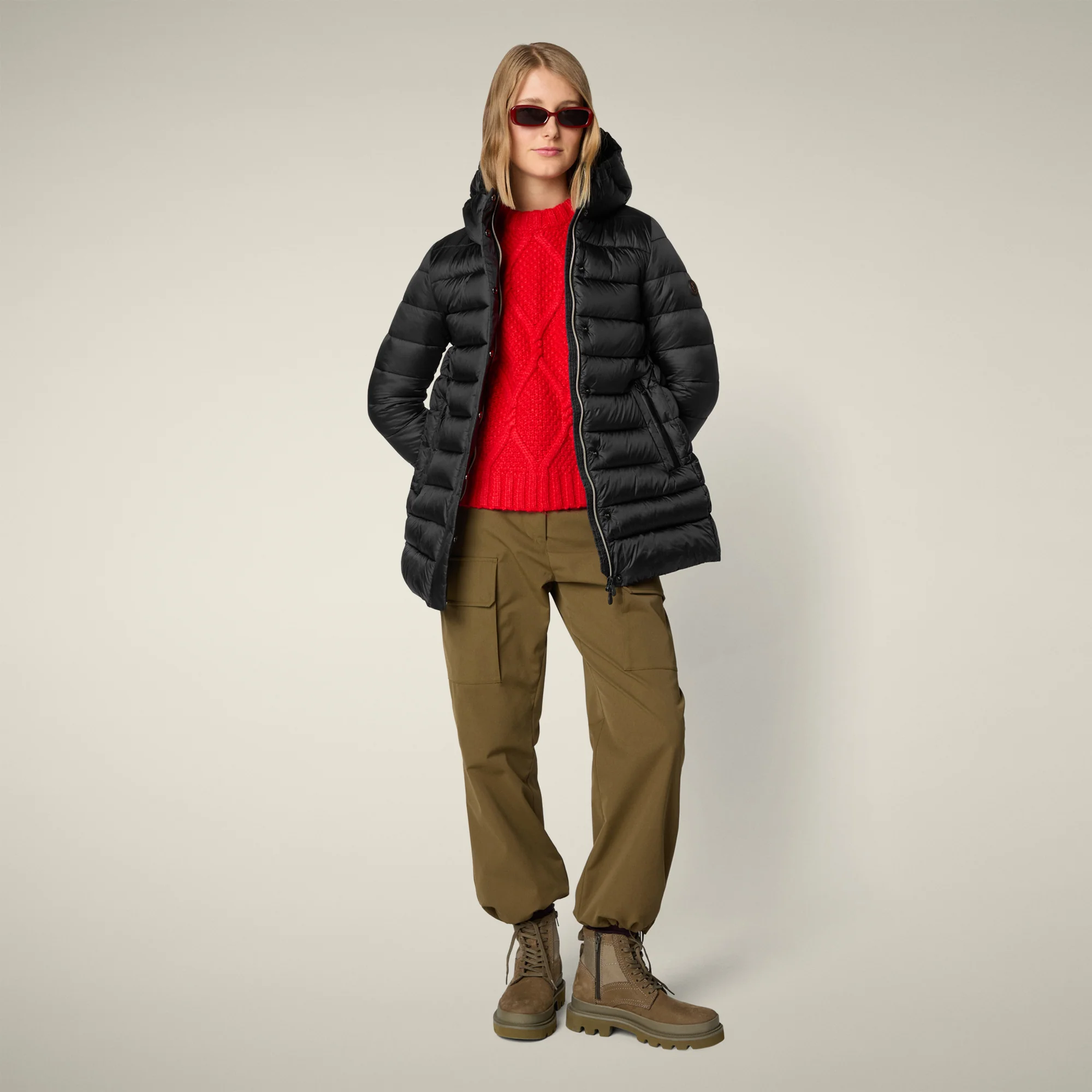 Women's Animal free puffer Coat Drimia in black