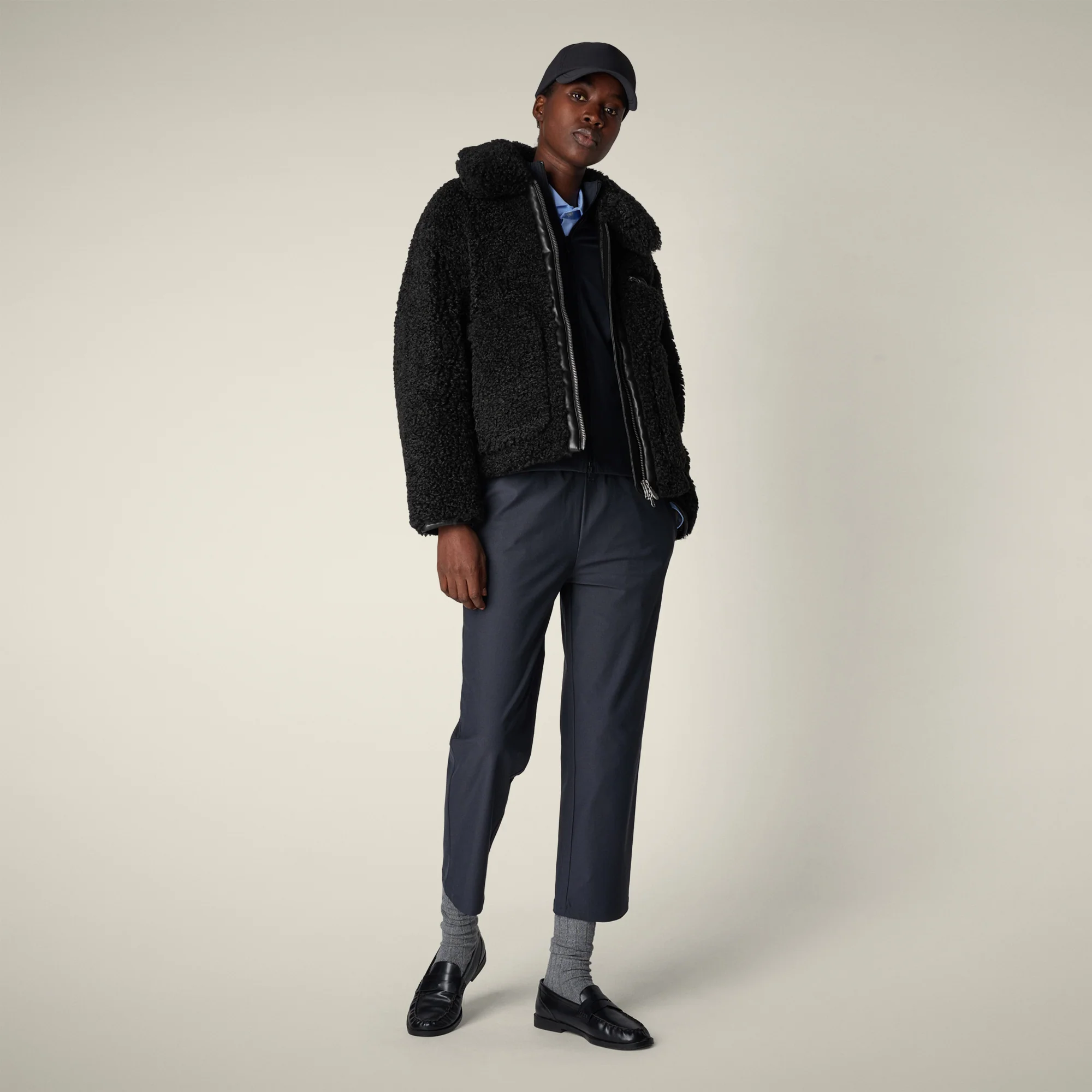 Women's faux fur Jacket Hester in black