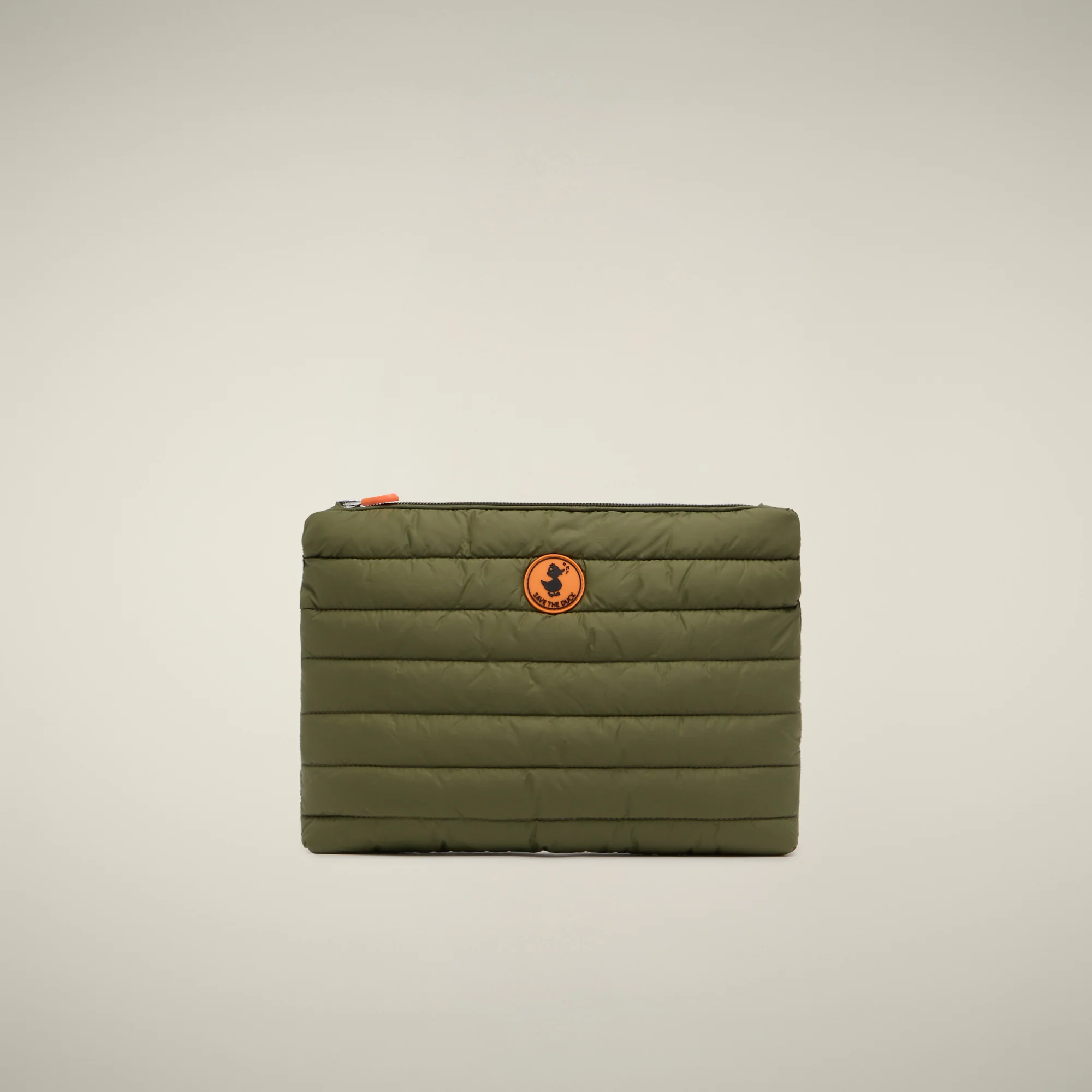 Unisex quilted pouch big shaula in dusty olive