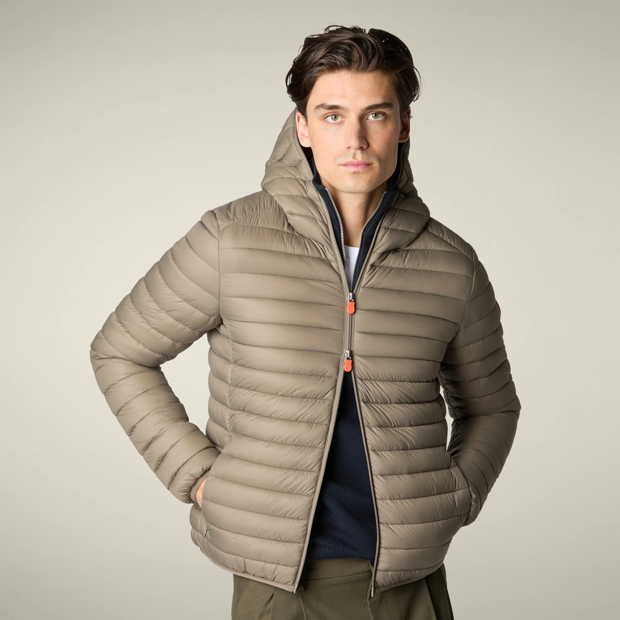 Men's Puffer Jacket Donald in Elephant Grey