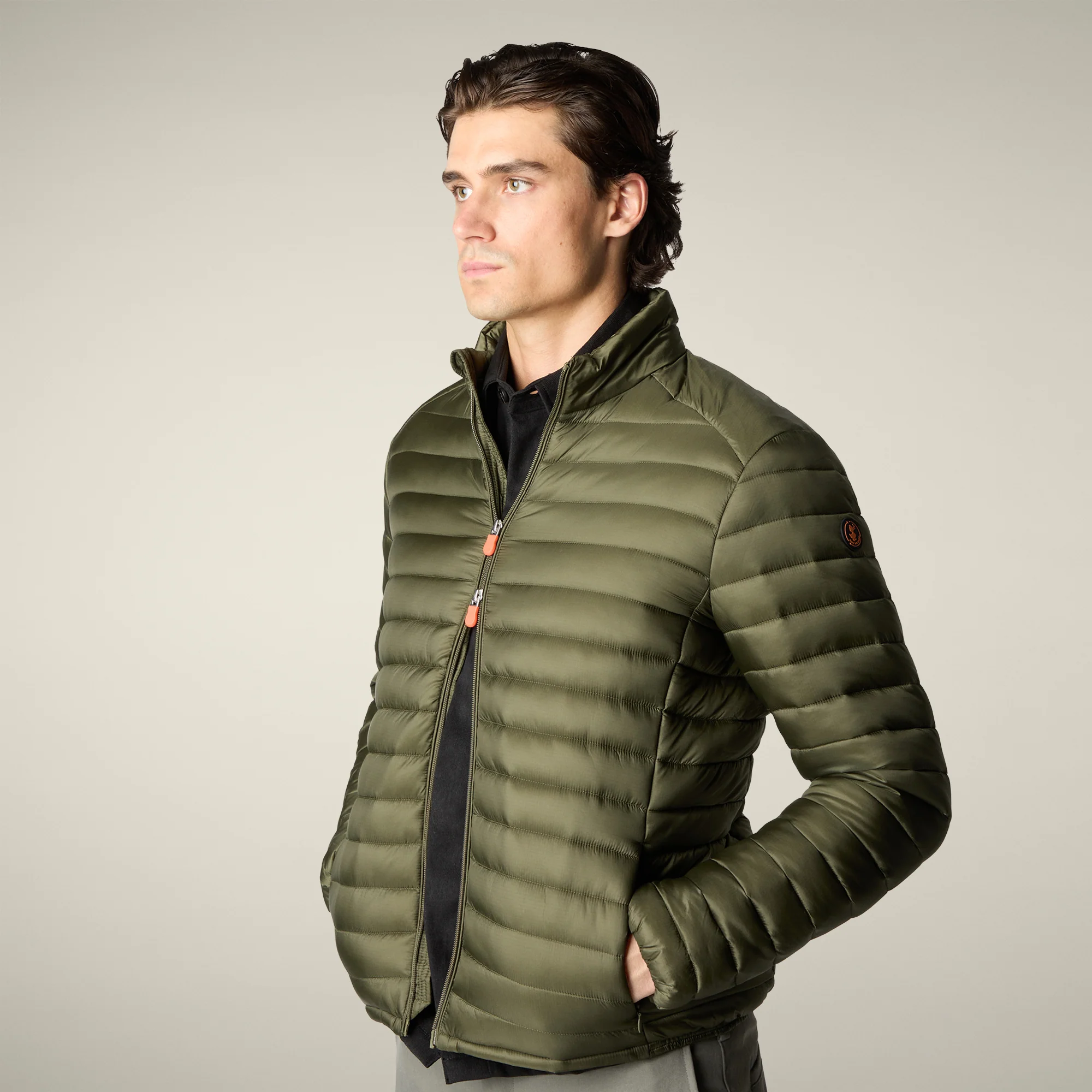 Men's Animal free puffer Jacket Cyrion in Dusty Olive