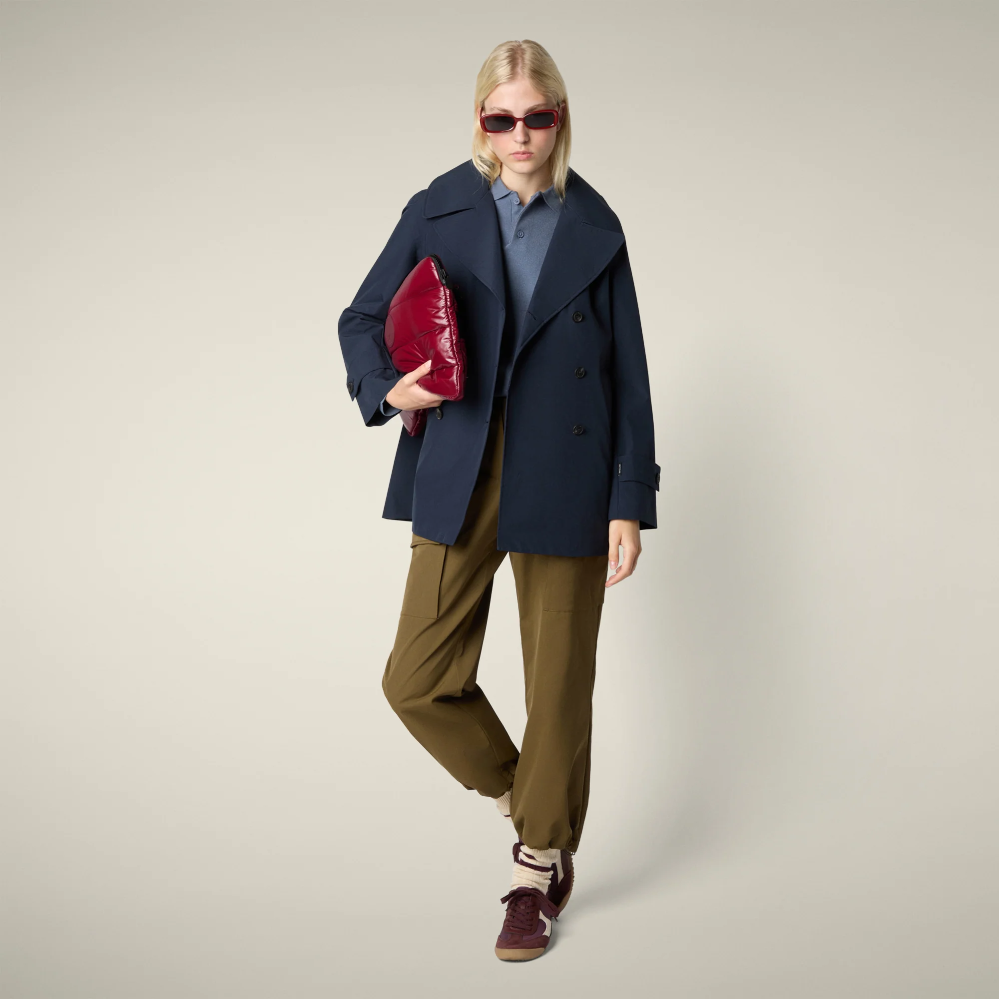 Women's Raincoat Sofi in Blue Black