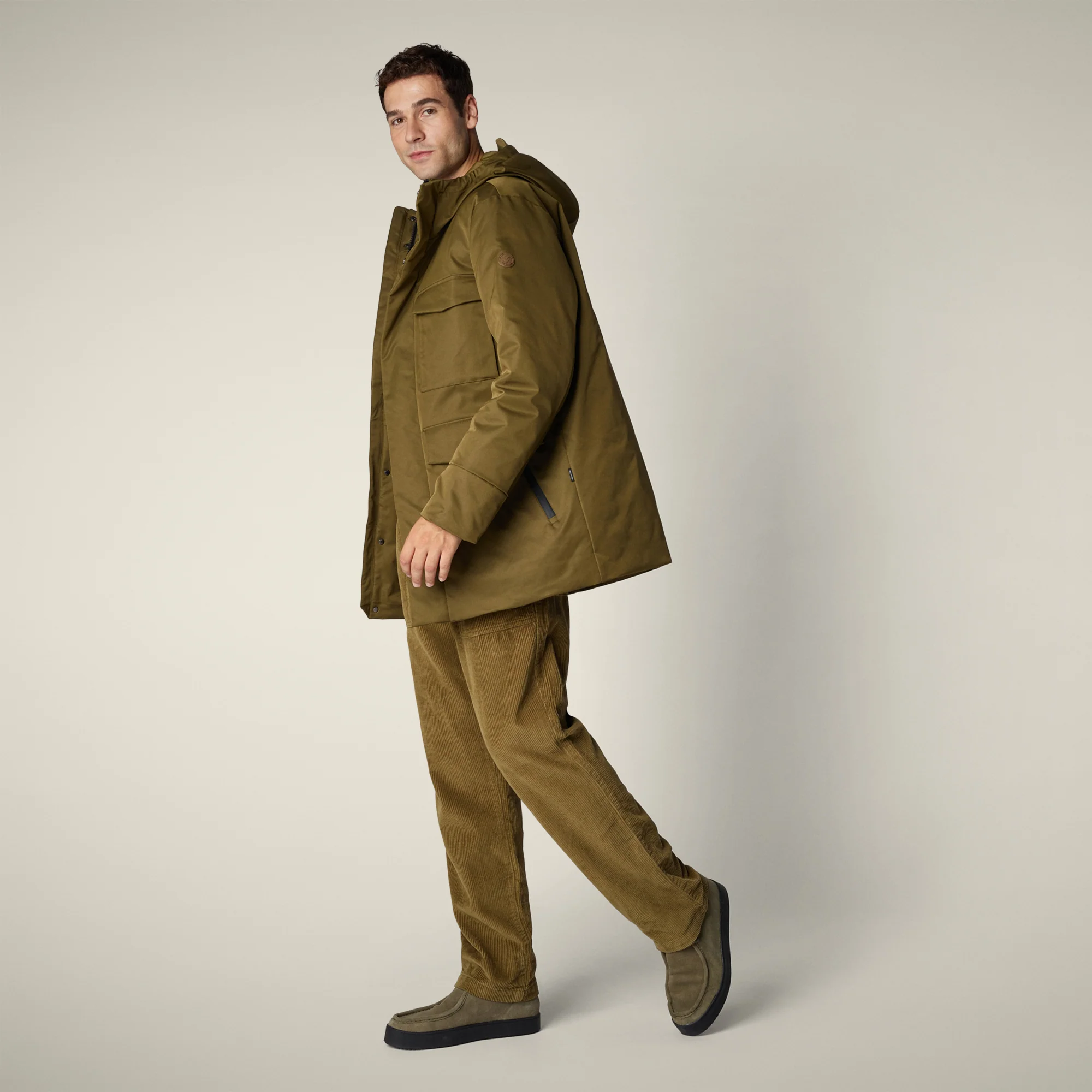 Men's Parka Nicolas in Bark Green