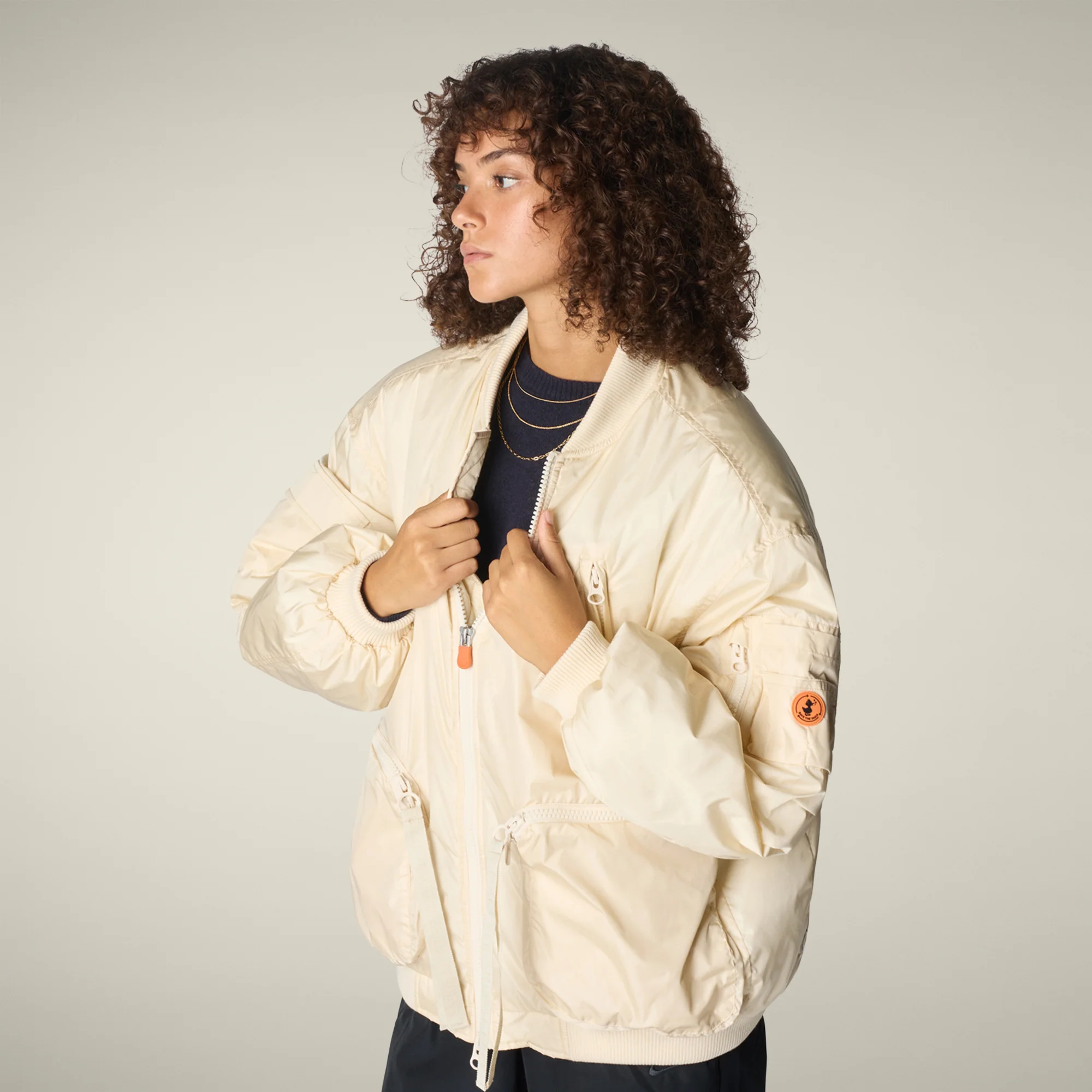 Unisex bomber jacket Usher in marzipan cream