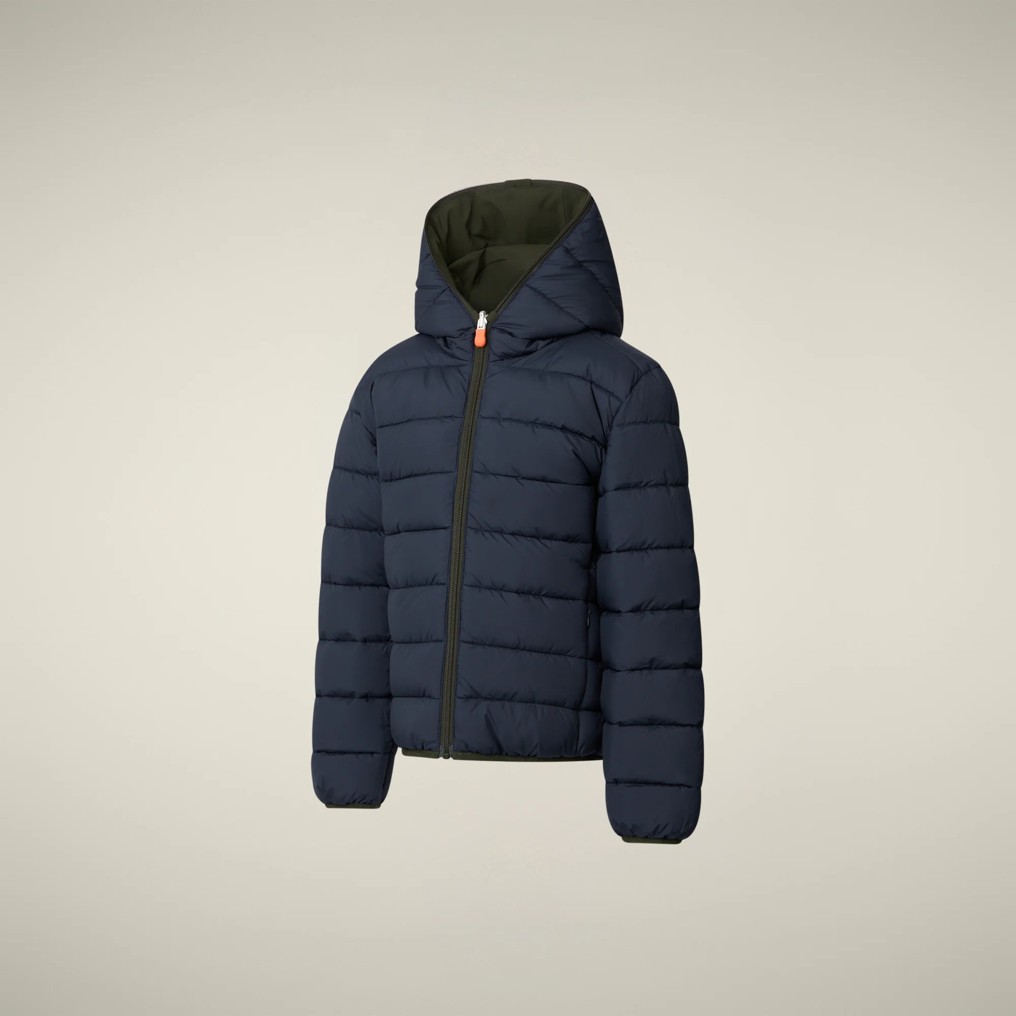 Boys' animal free Reversible  puffer Jacket Oliver in Land Green