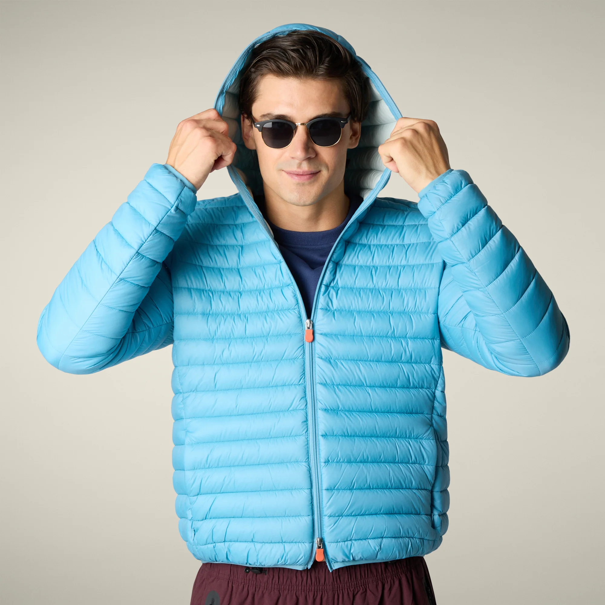 Men's Animal free puffer Jacket Donald in Bay Blue