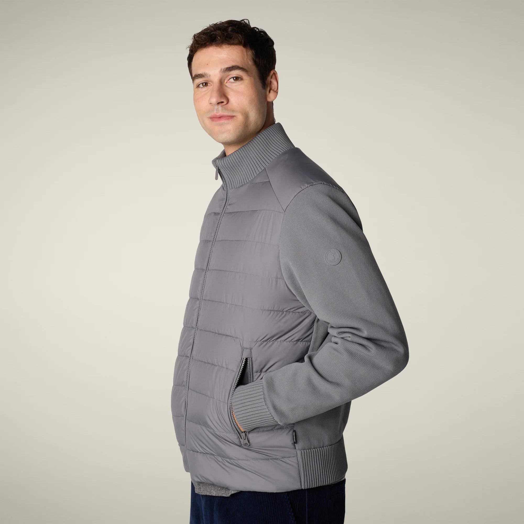 Men's jacket sedum in mid grey