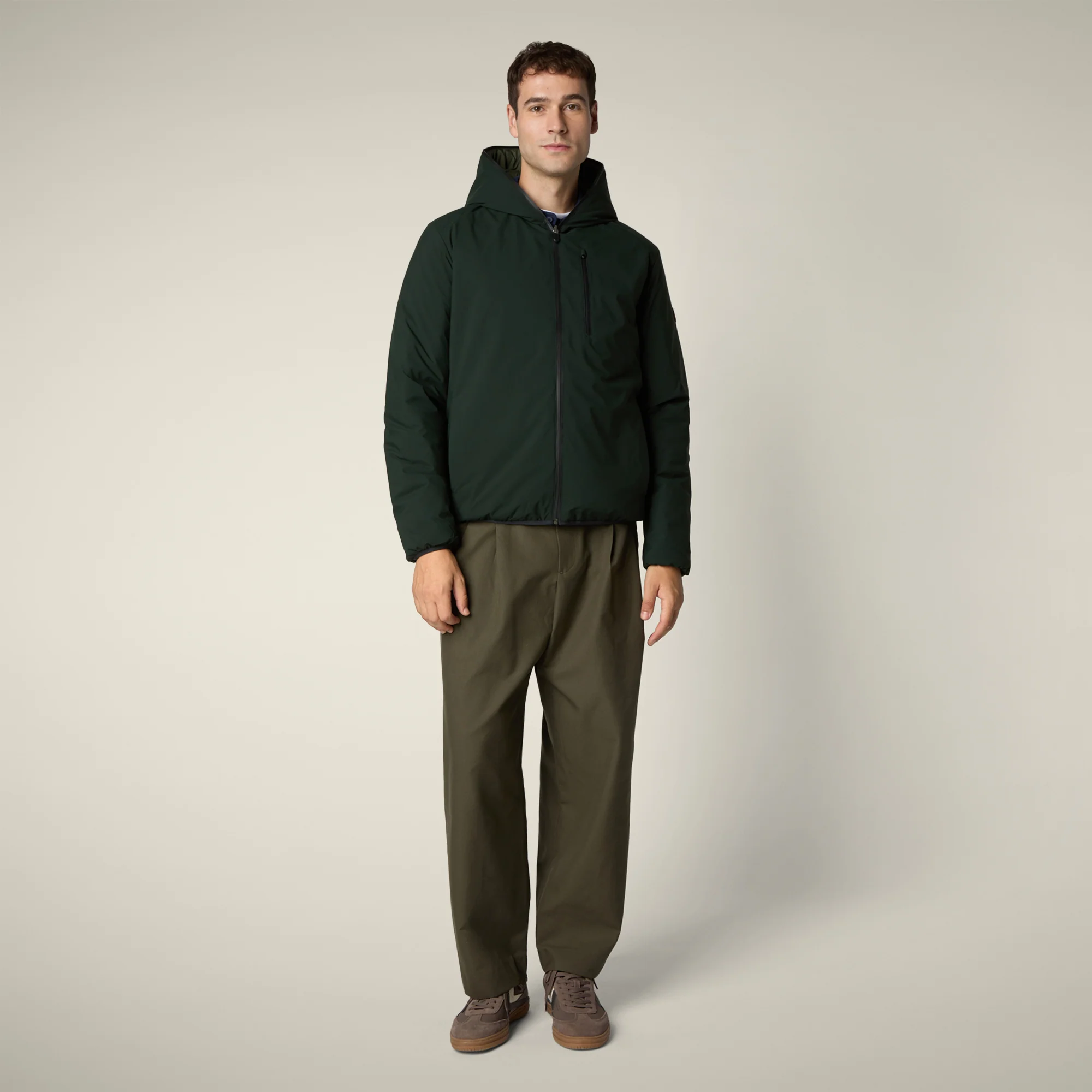 Men's Reversible Jacket Ezra in Green Black