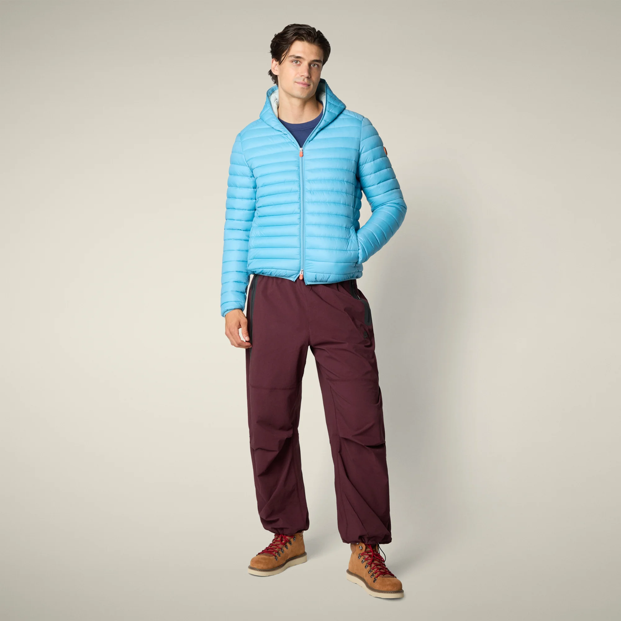 Men's Animal free puffer Jacket Donald in Bay Blue