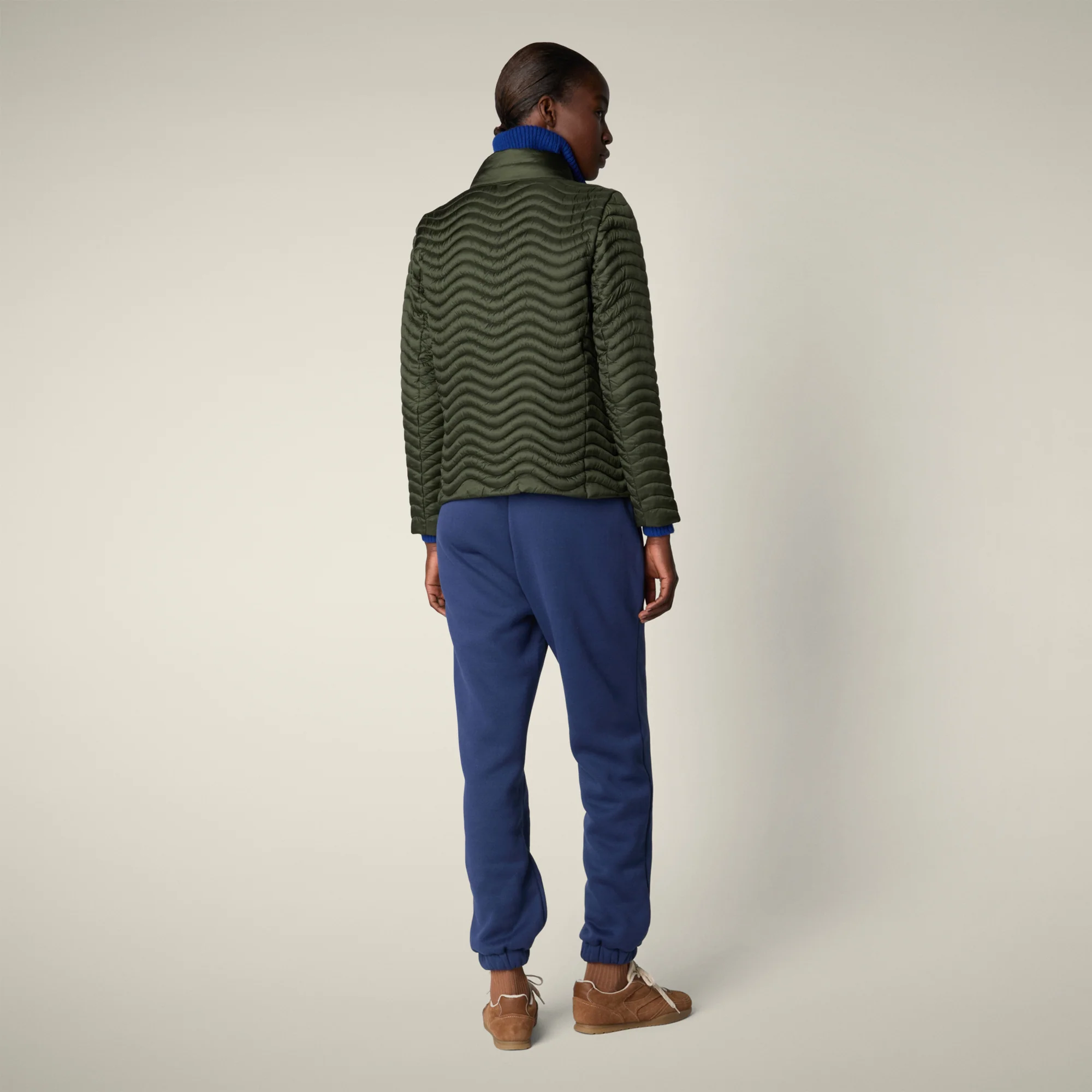 Women's Animal free puffer Jacket Pearl in Pine Green