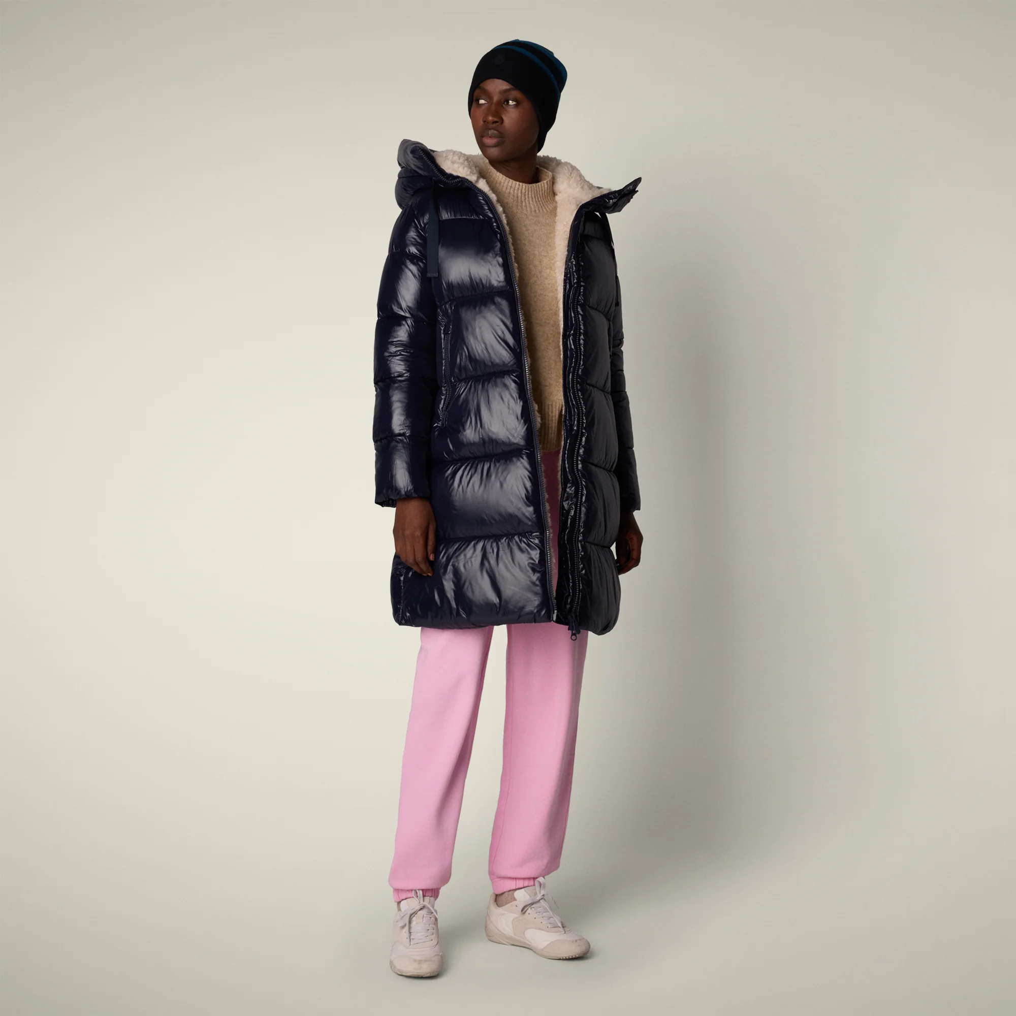 Women's Animal free puffer Coat bella in blue black