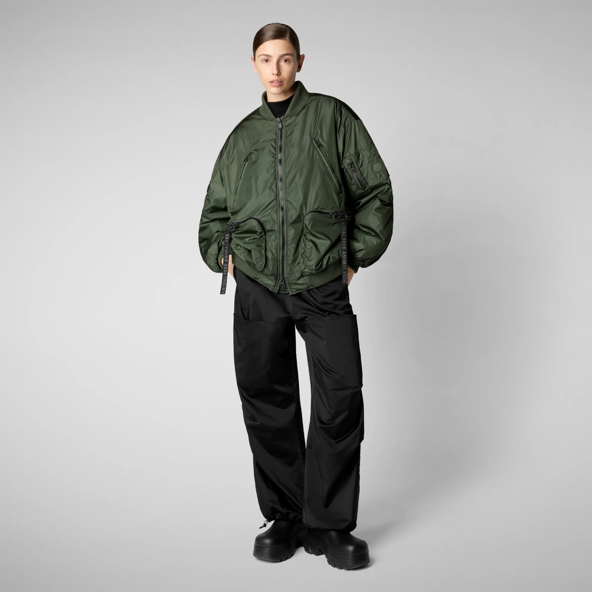 Unisex bomber jacket Usher in Thyme Green