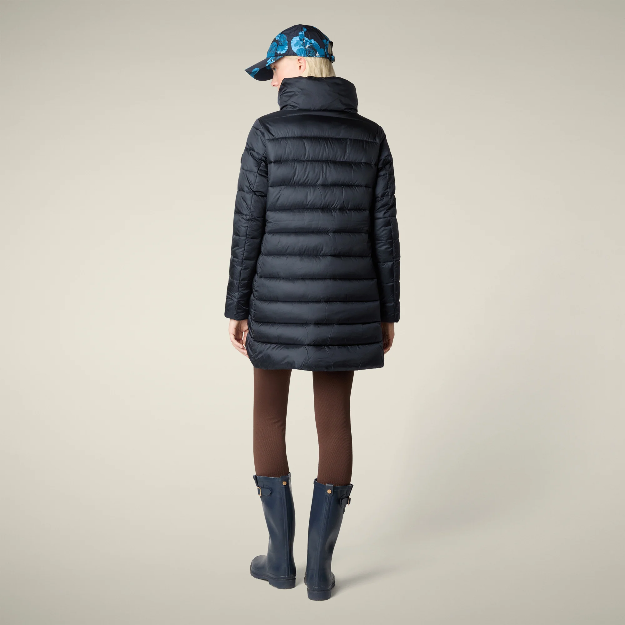 Women's Animal free puffer Jacket Lydia in Blue Black