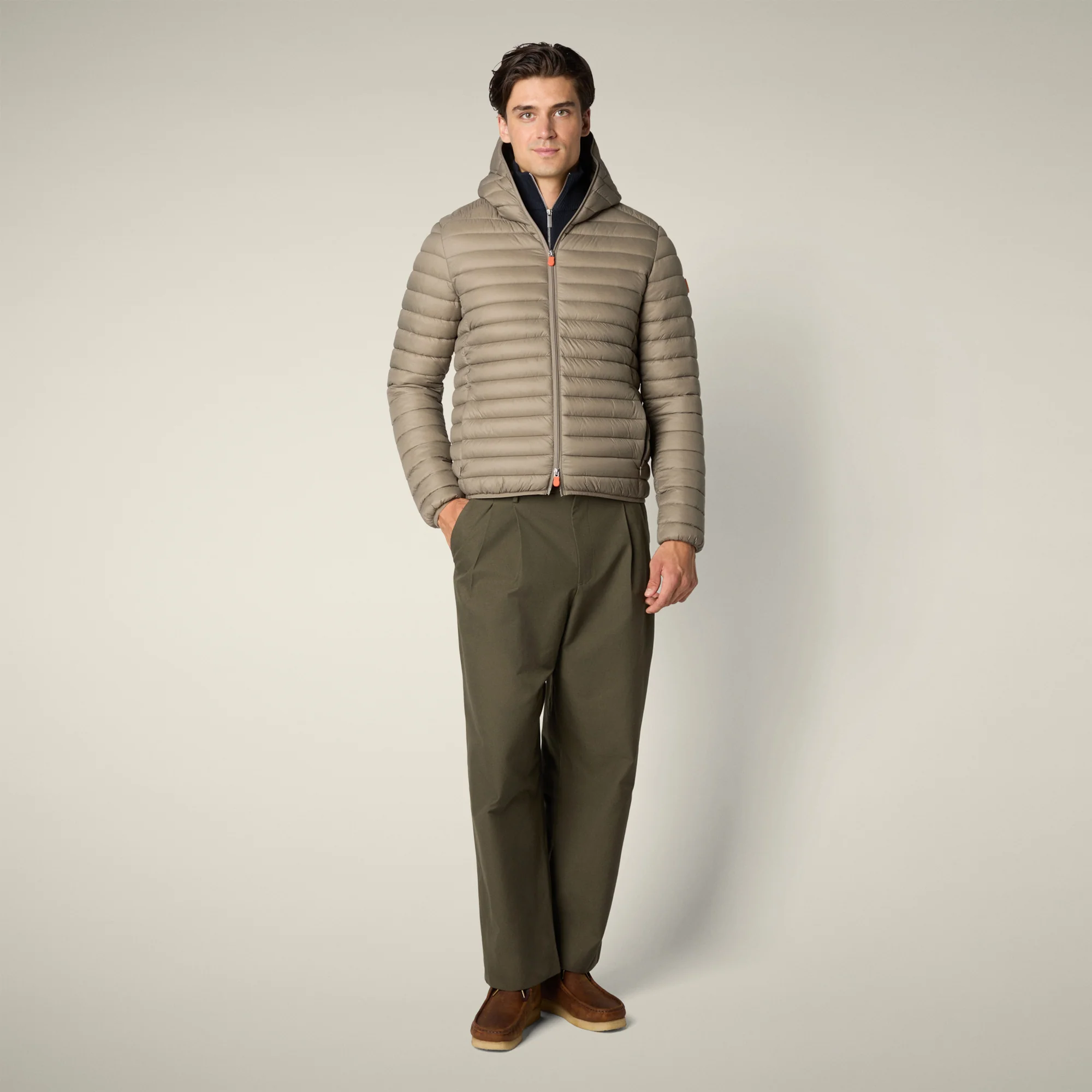 Men's Puffer Jacket Donald in Elephant Grey