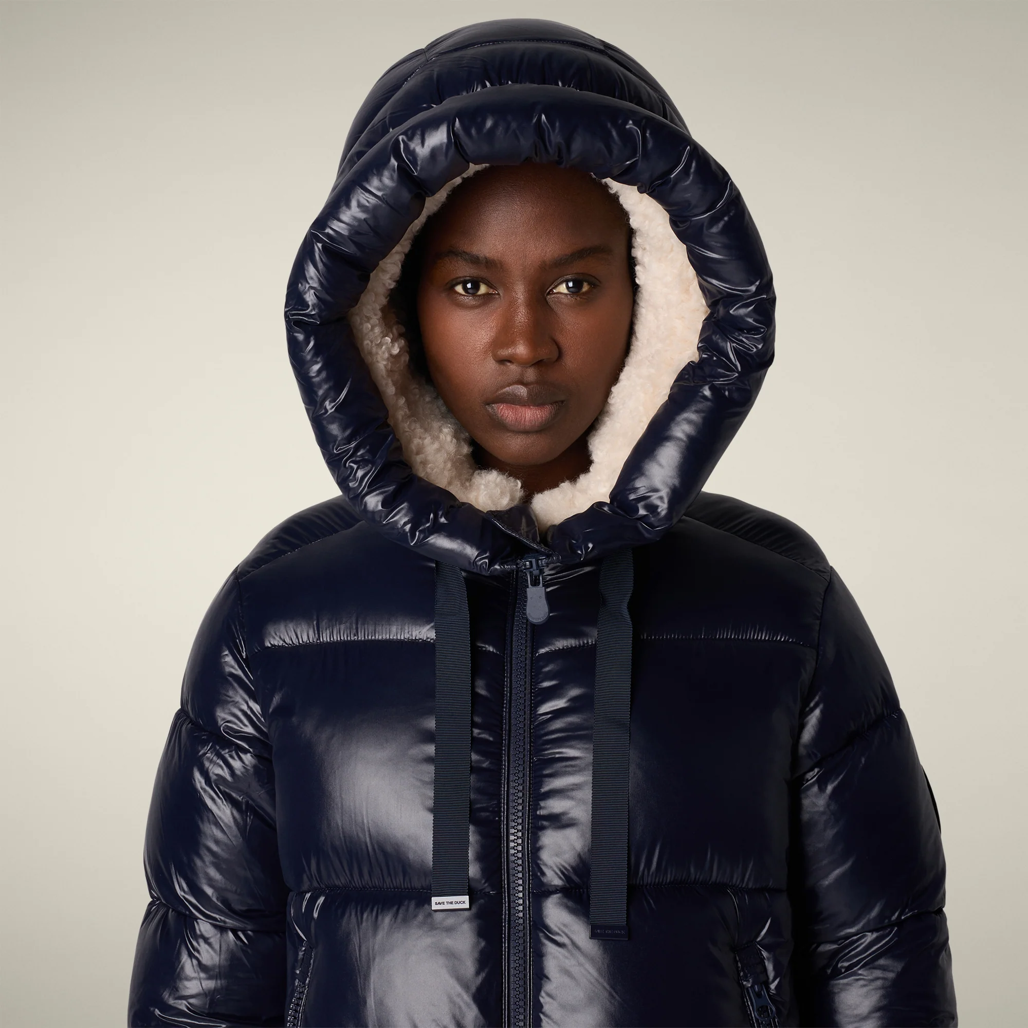 Women's Animal free puffer Coat bella in blue black