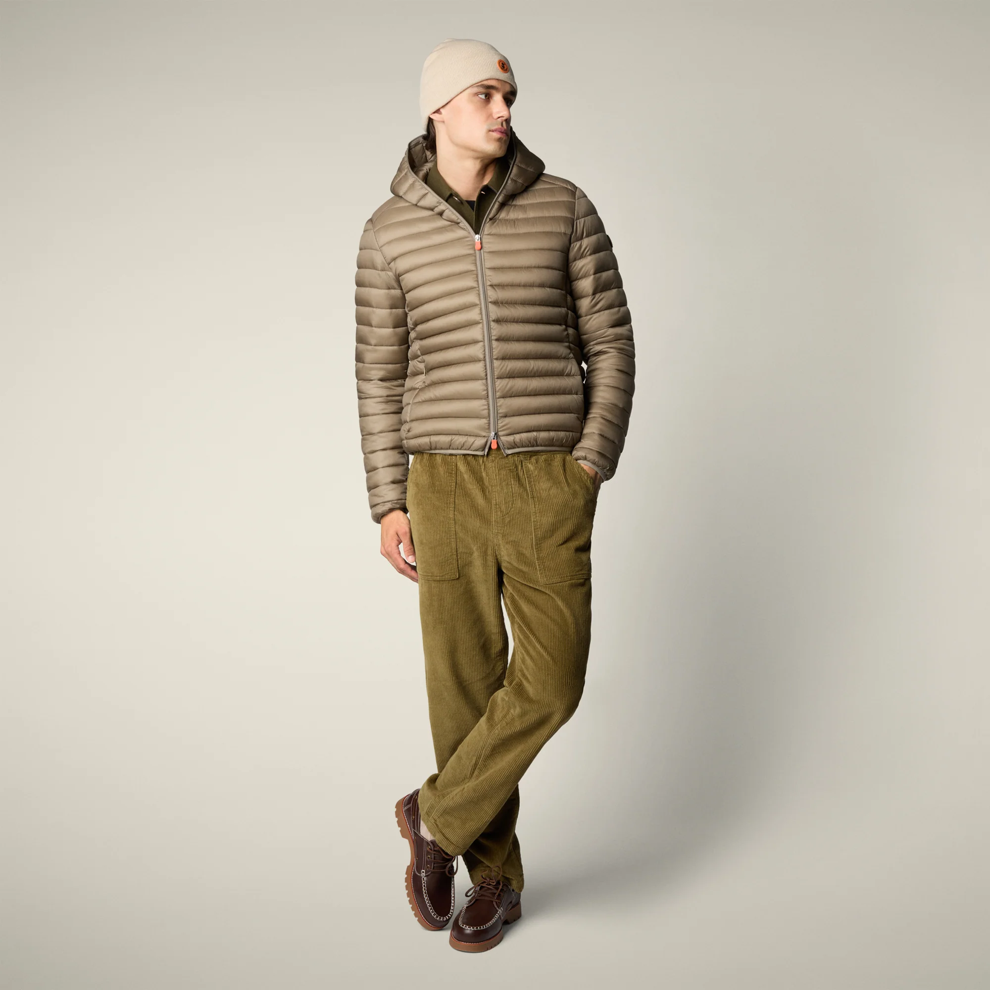 Men's Animal free puffer jacket Devon in elephant grey