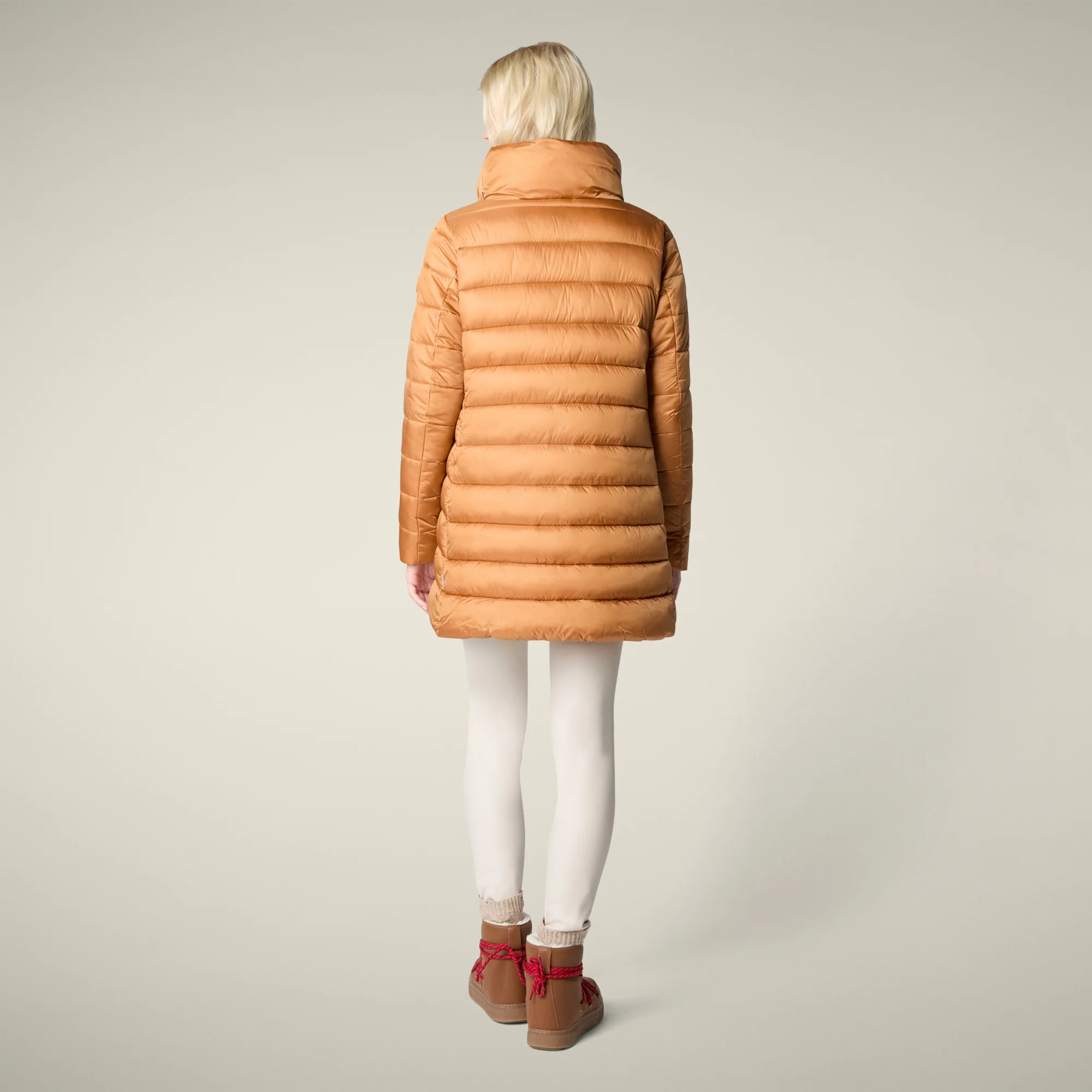 Women's Animal free puffer Jacket Lydia in Toffee Brown