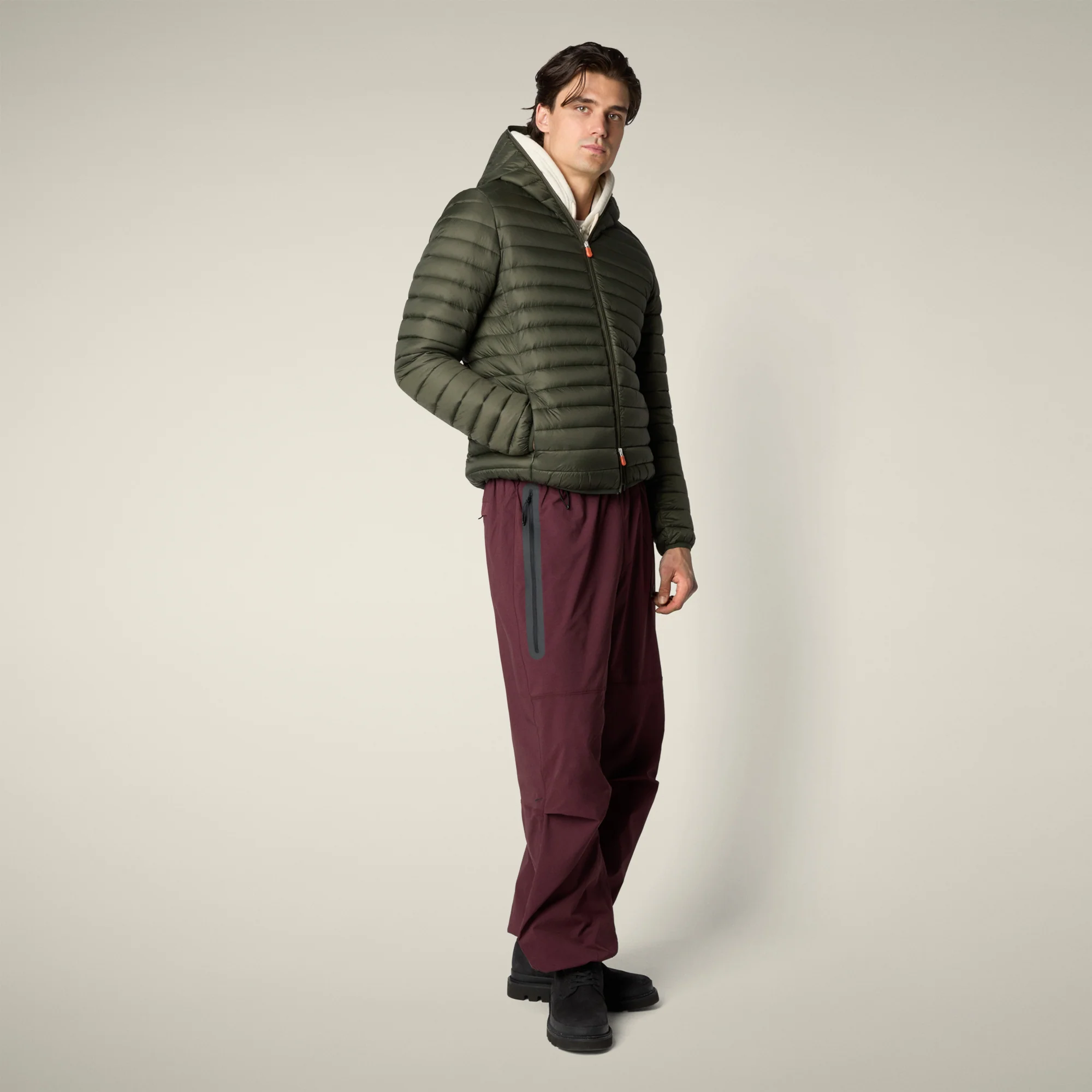 Men's Animal free puffer Jacket Donald in Land Green