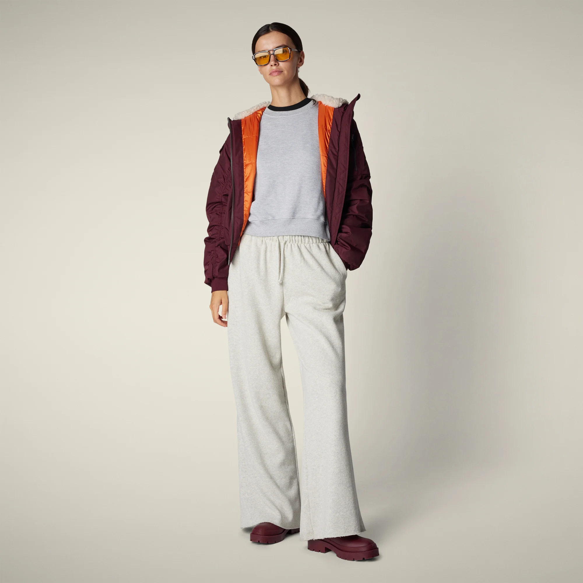 Women's bomber jacket Gaga in wine red