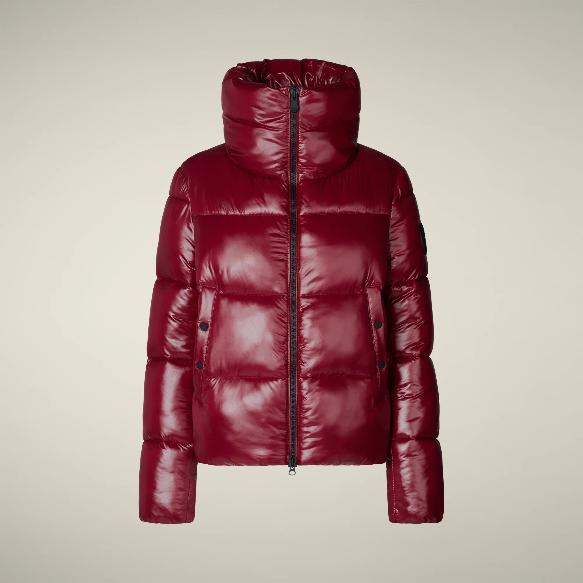 Women's Animal free puffer Jacket Isla in Wine Red