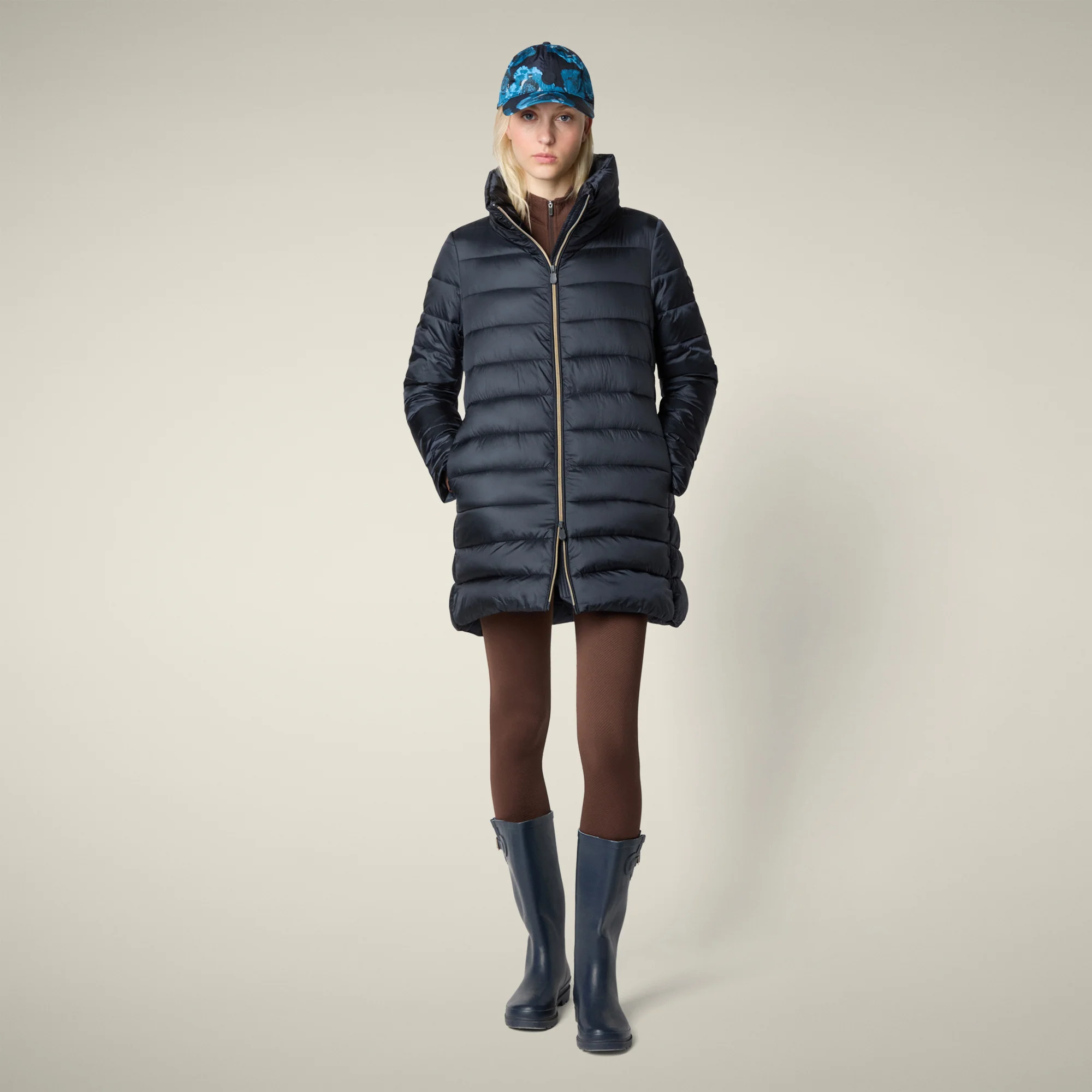 Women's Animal free puffer Jacket Lydia in Blue Black