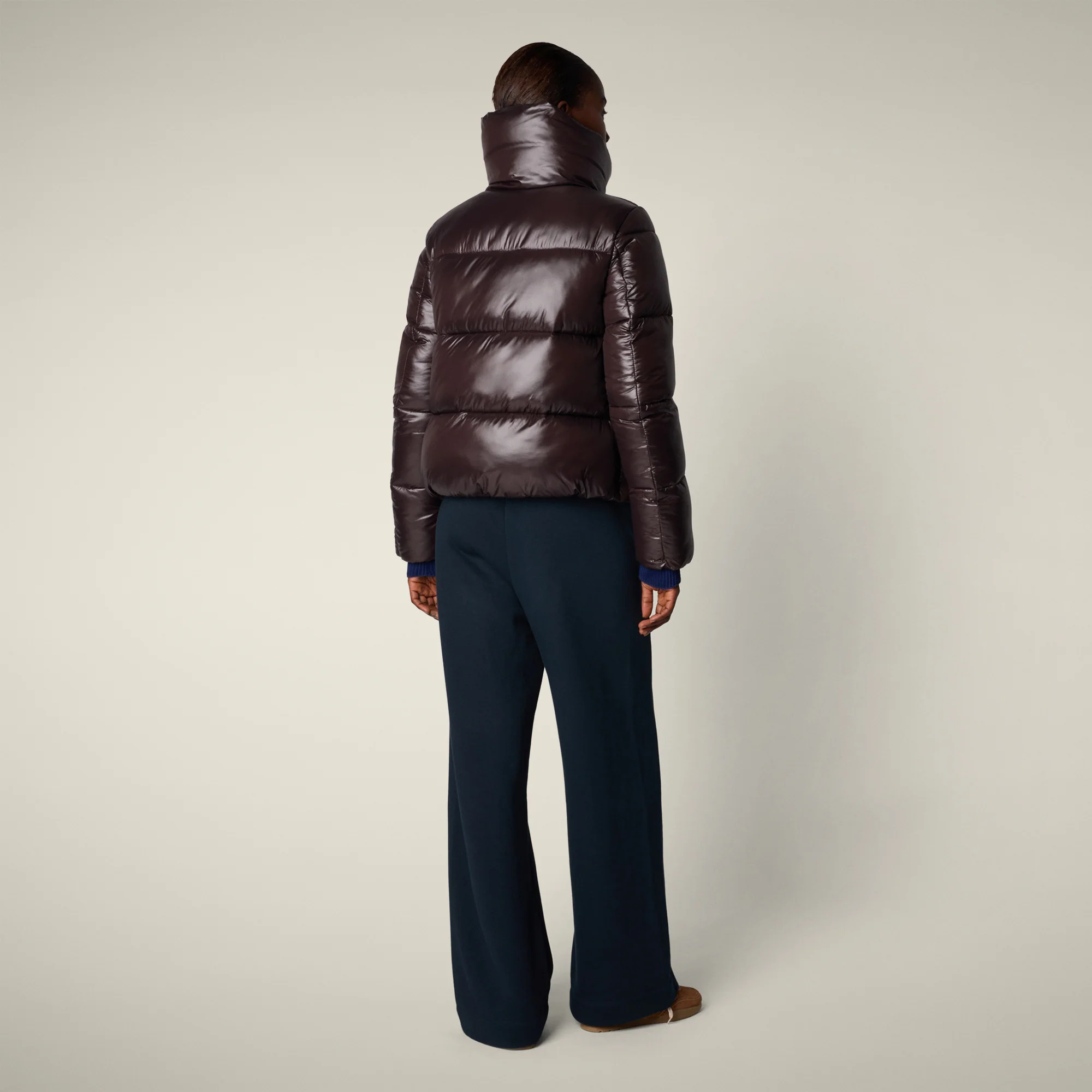 Women's Animal free puffer Jacket Isla in Brown Black