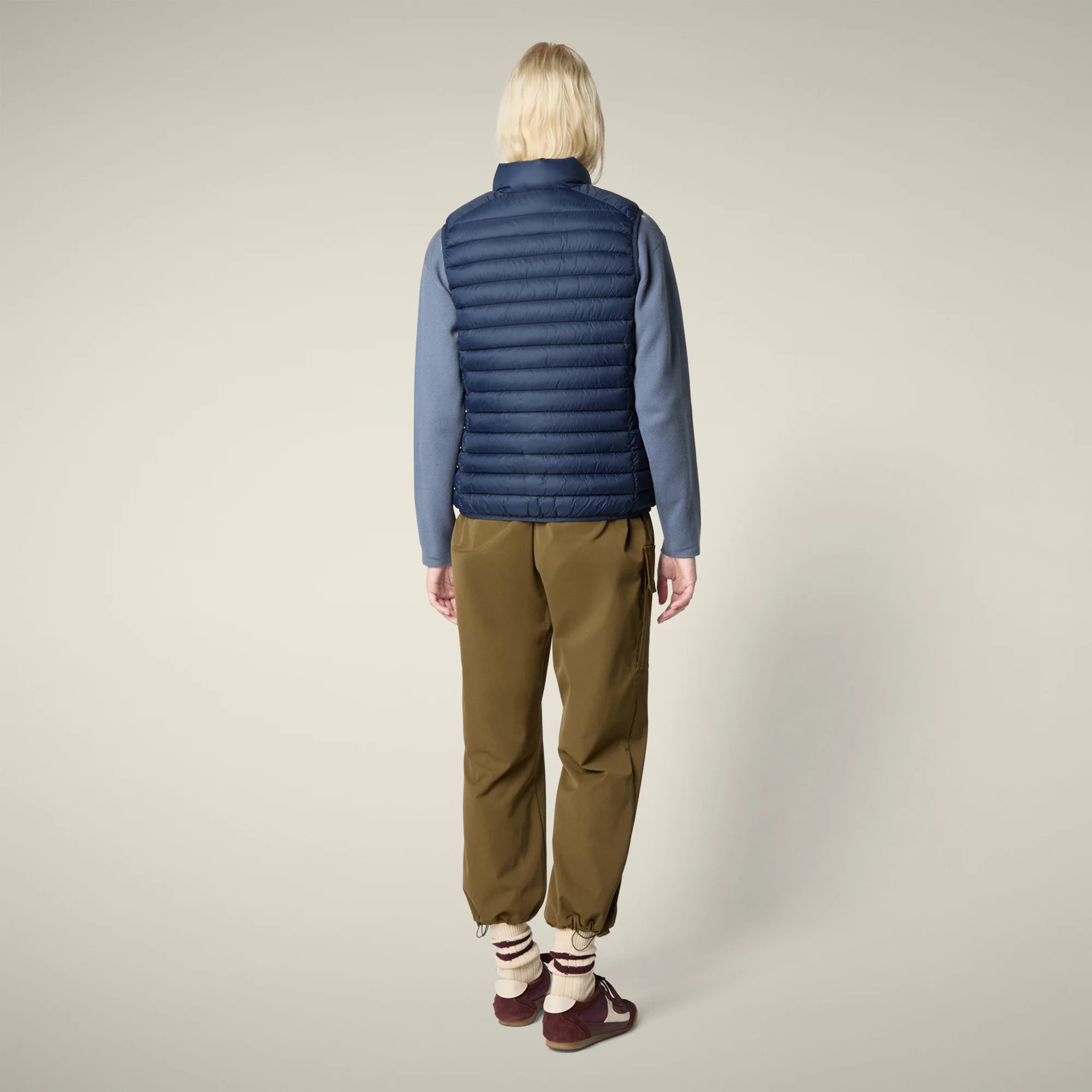 Women's Animal free puffer Vest Charlotte in Navy Blue