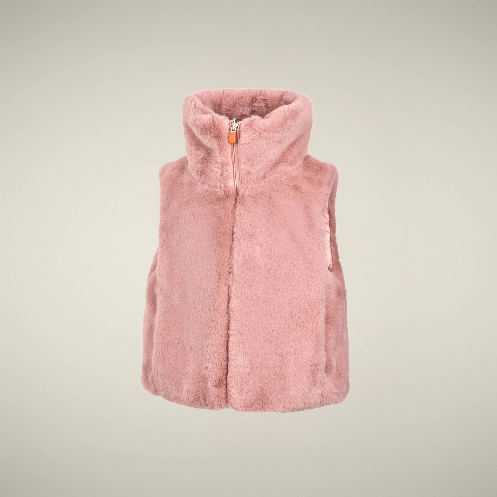 Girls' Reversible Faux Fur Vest Zenia in Blush Pink