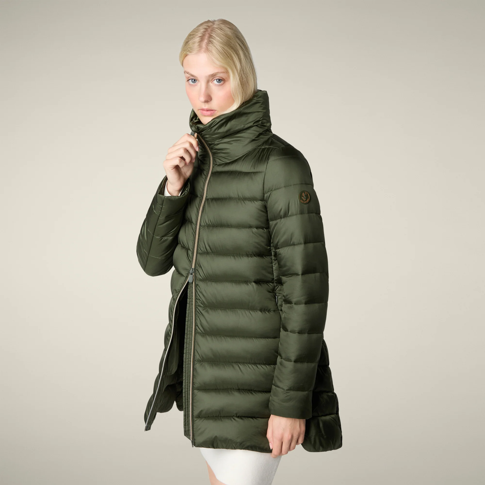 Women's Animal free puffer Jacket Lydia in Pine Green