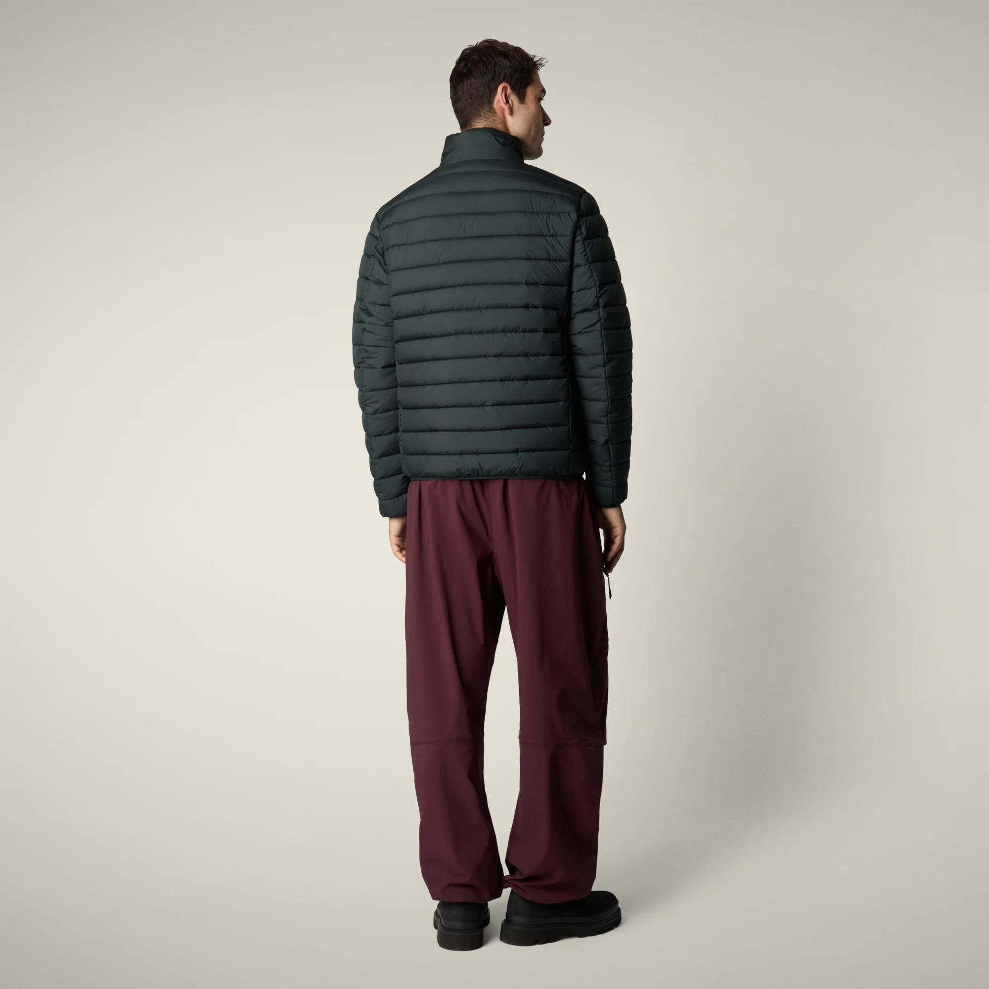 Men's animal free puffer Jacket Erion in Green Black