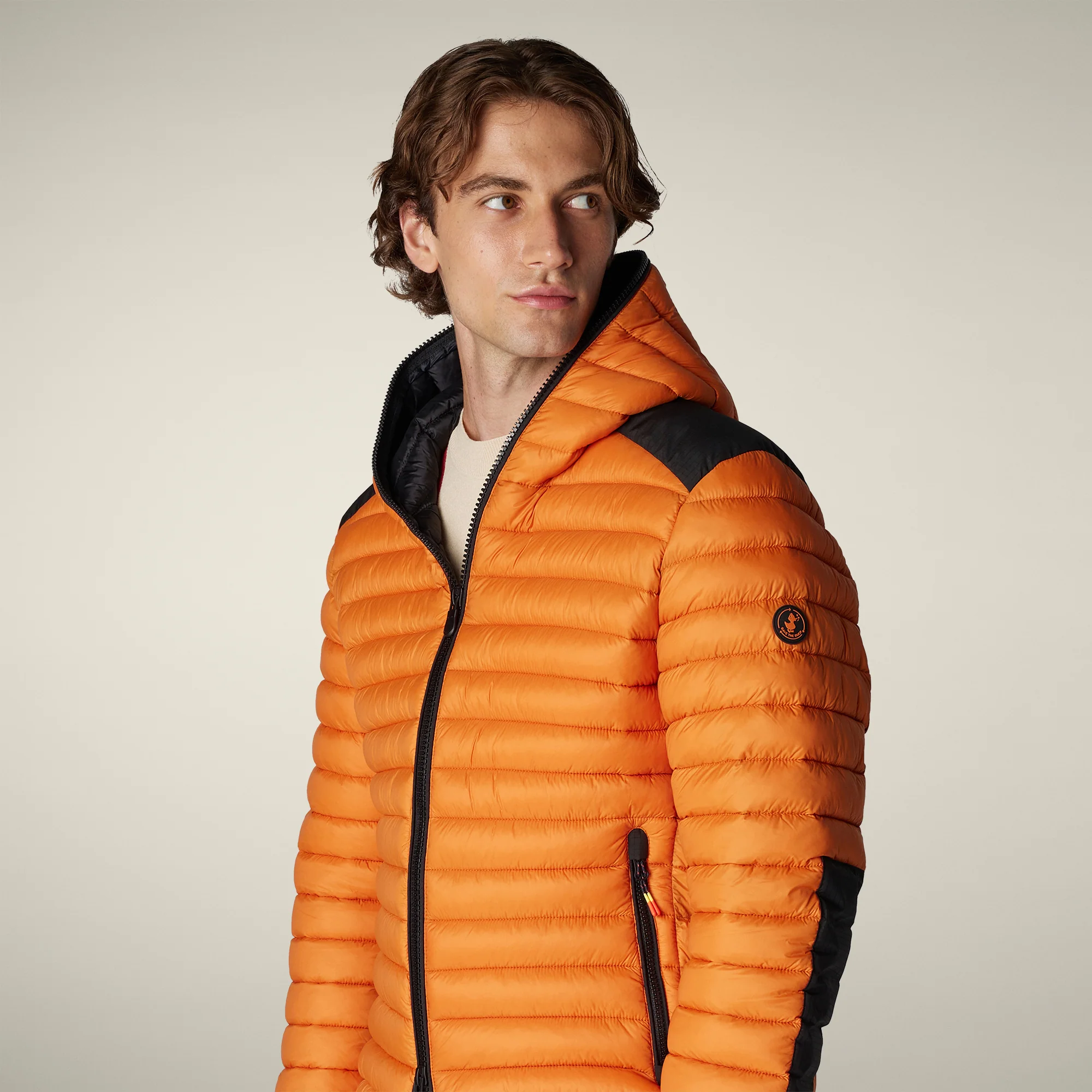 Men's Animal free puffer Jacket Jelep in Amber Orange