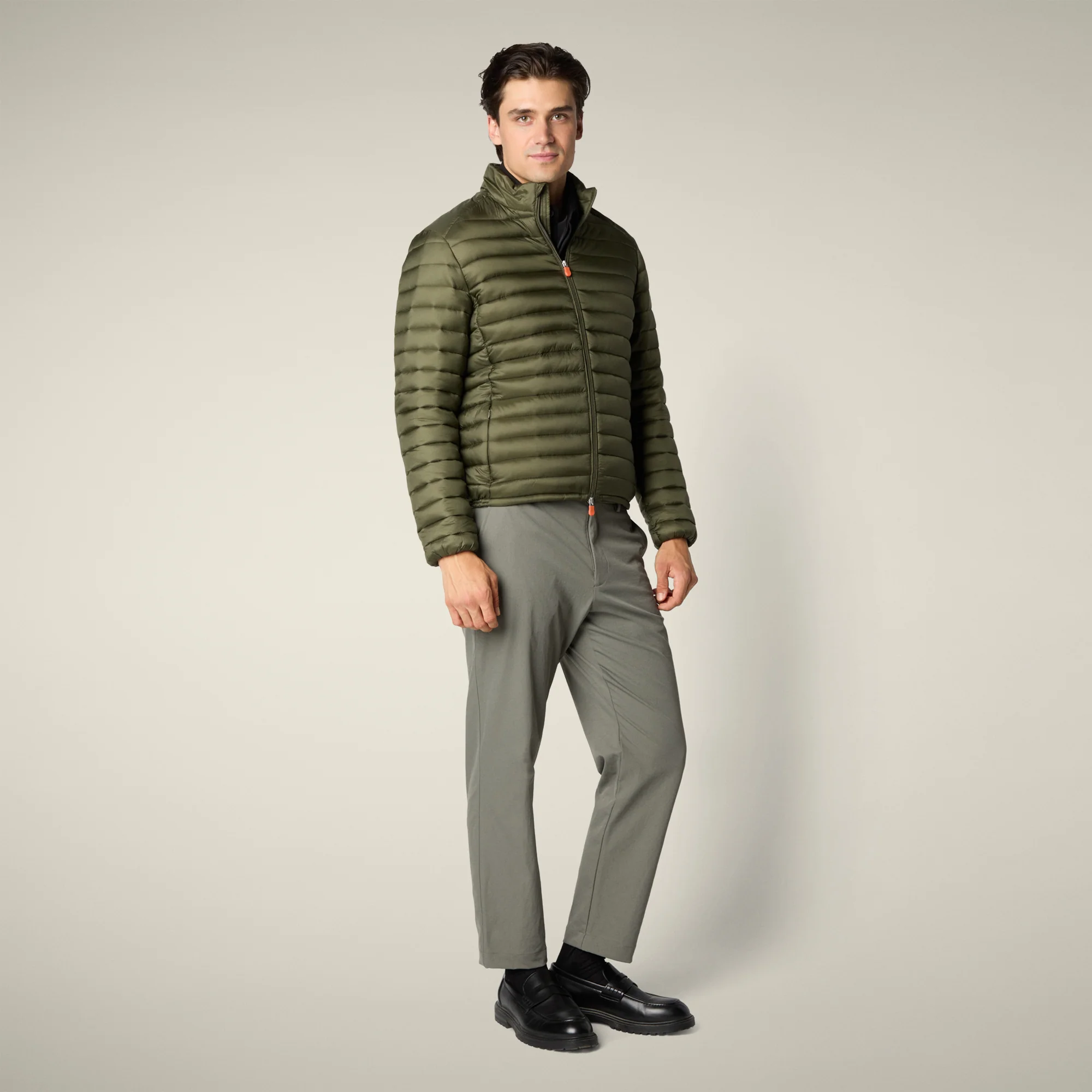 Men's Animal free puffer Jacket Cyrion in Dusty Olive