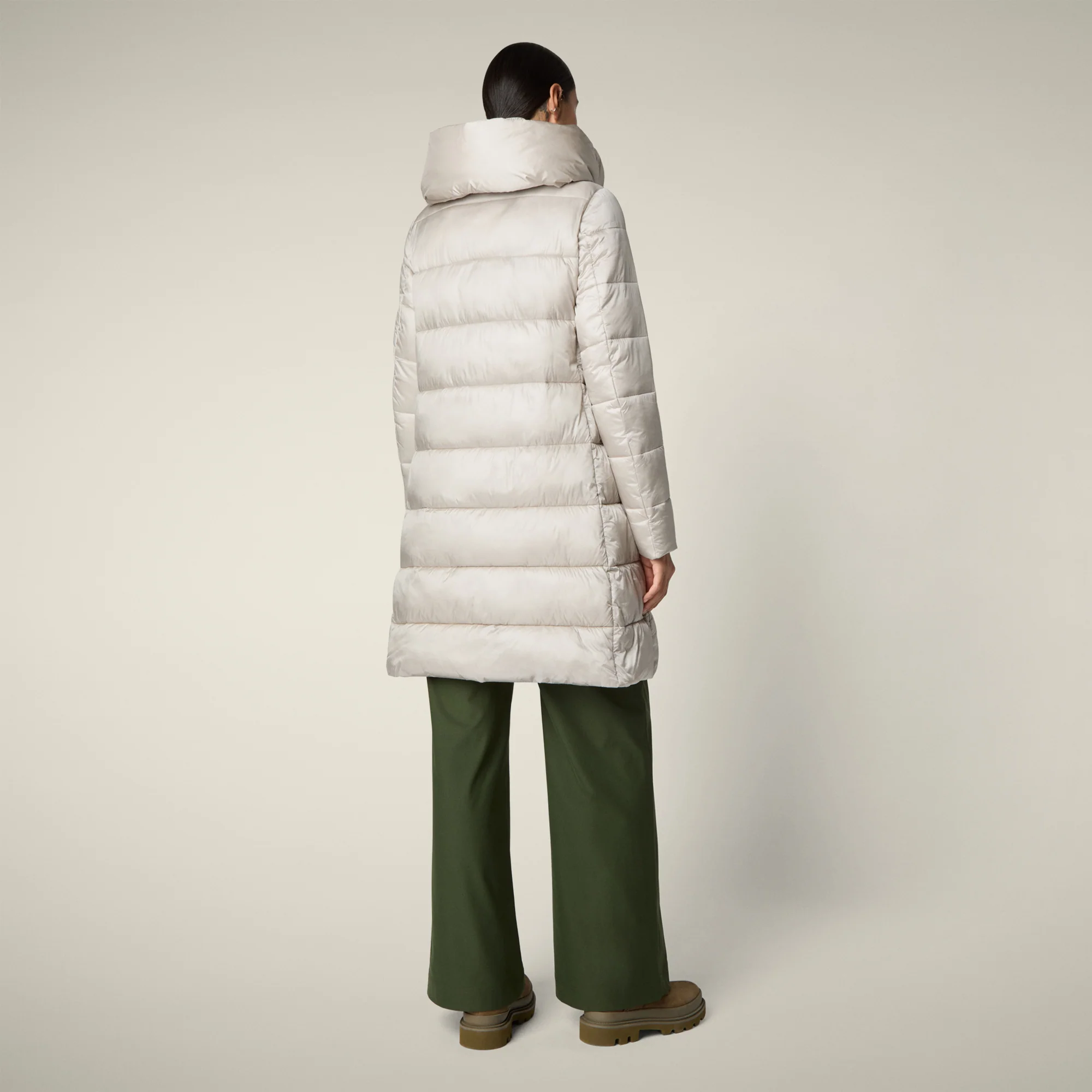 Women's Animal free puffer Coat Lysa in rainy beige