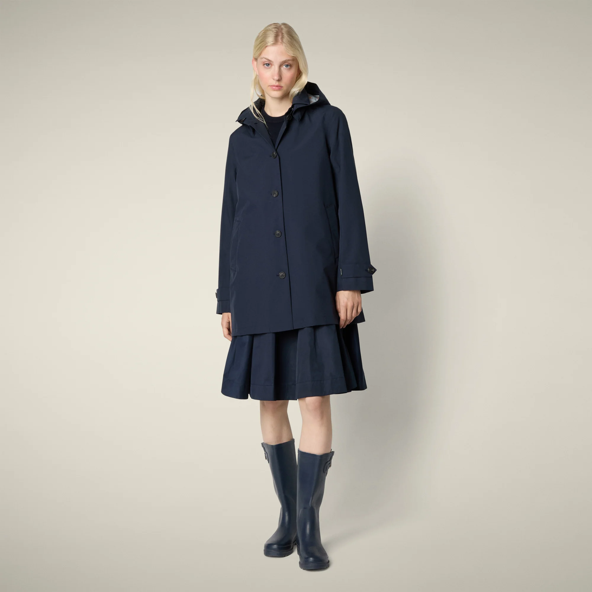 Women's Raincoat April in Blue Black
