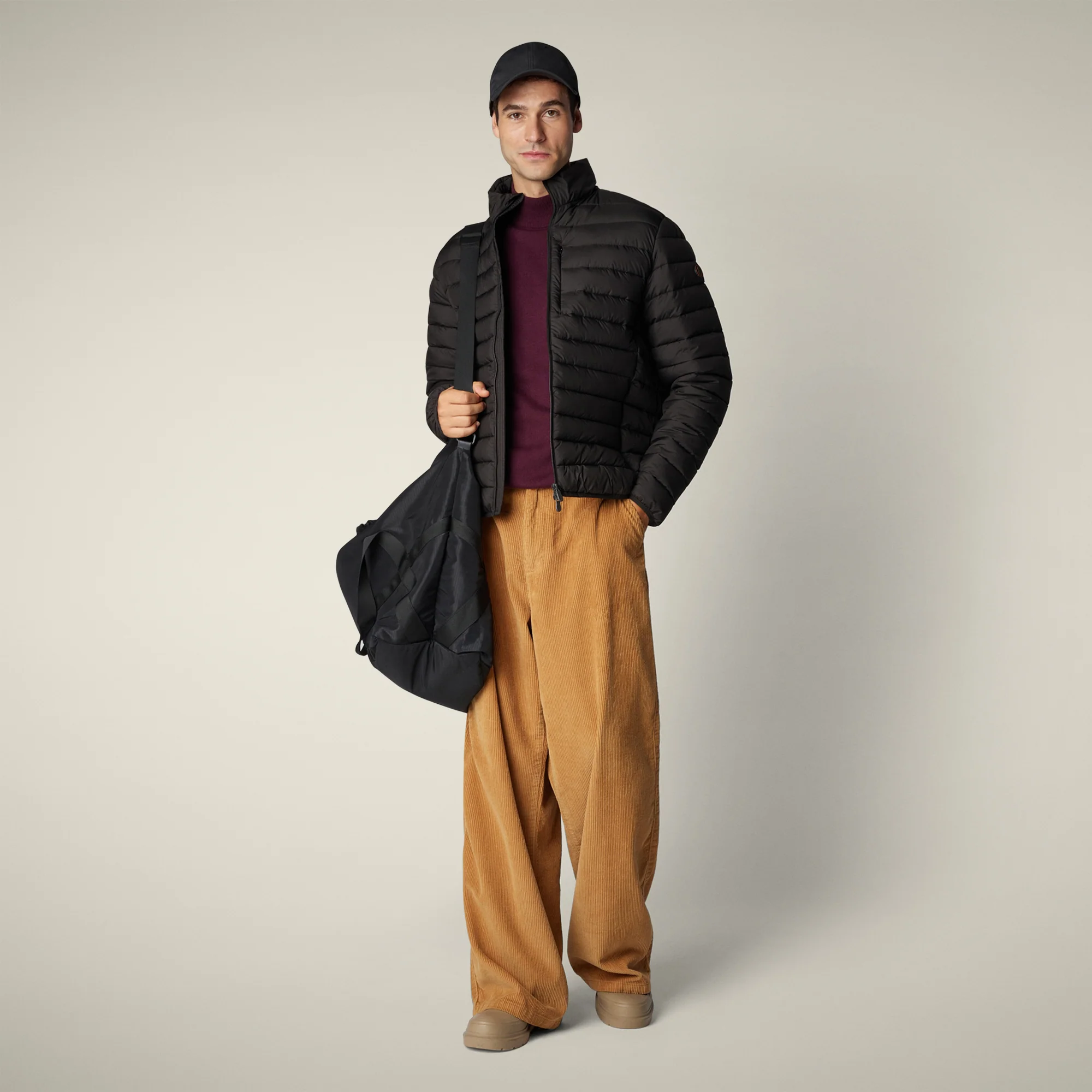 Men's animal free puffer Jacket Erion  in brown black