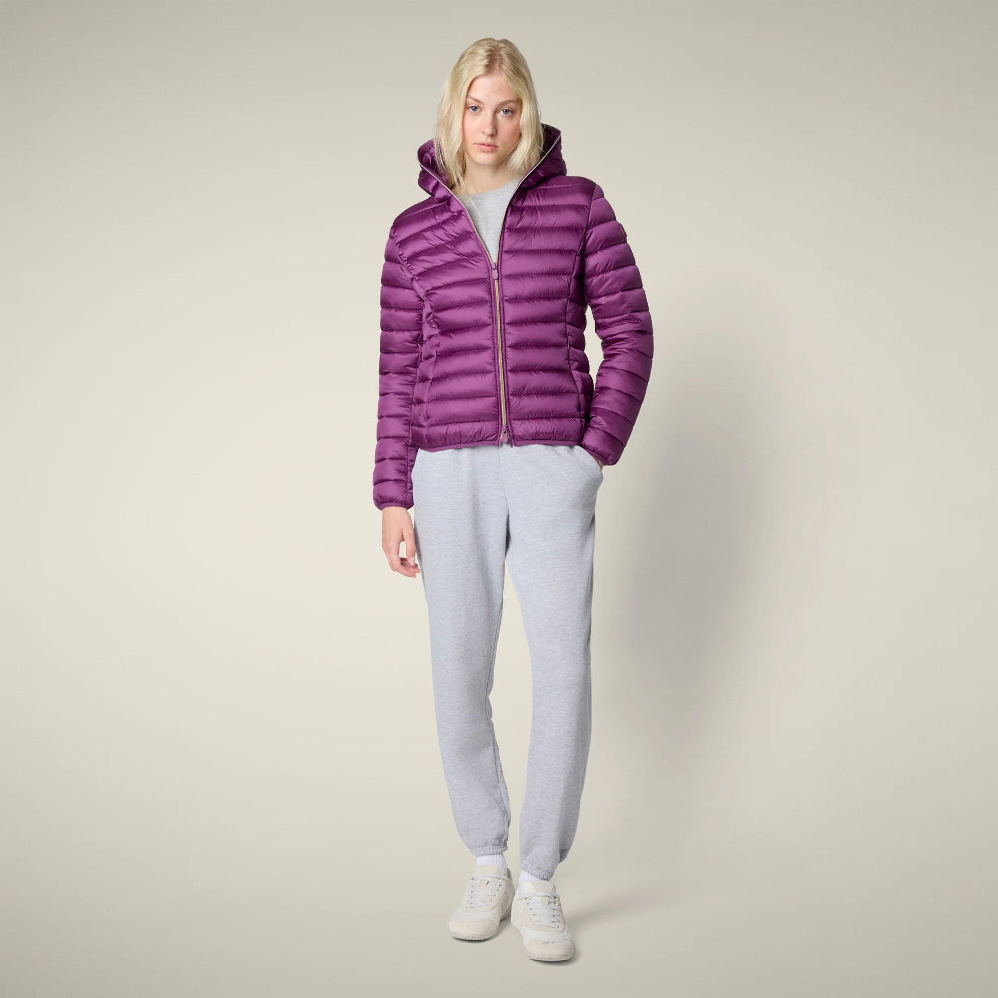 Women's Animal free puffer Jacket Alexis in Cyclamen Violet