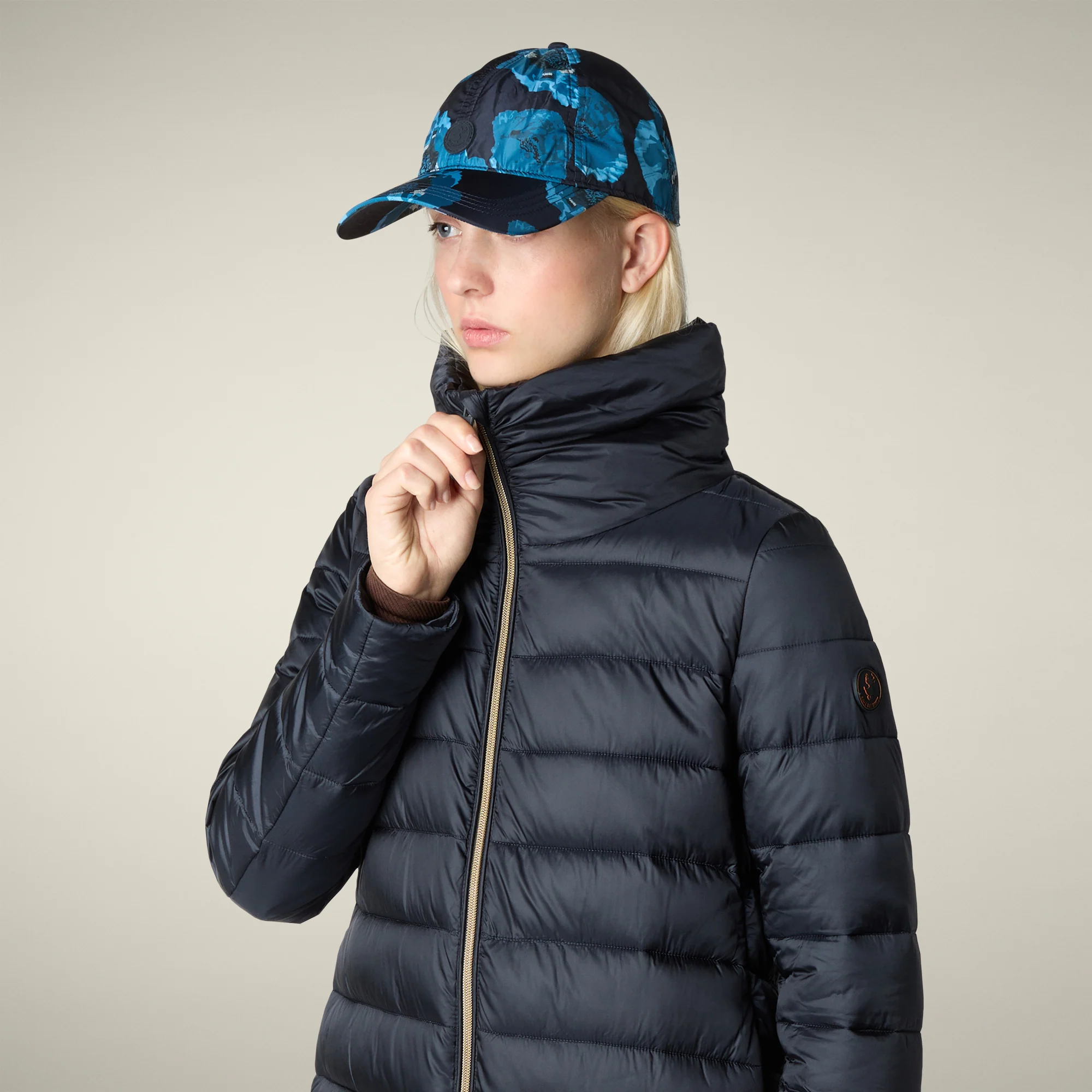 Women's Animal free puffer Jacket Lydia in Blue Black