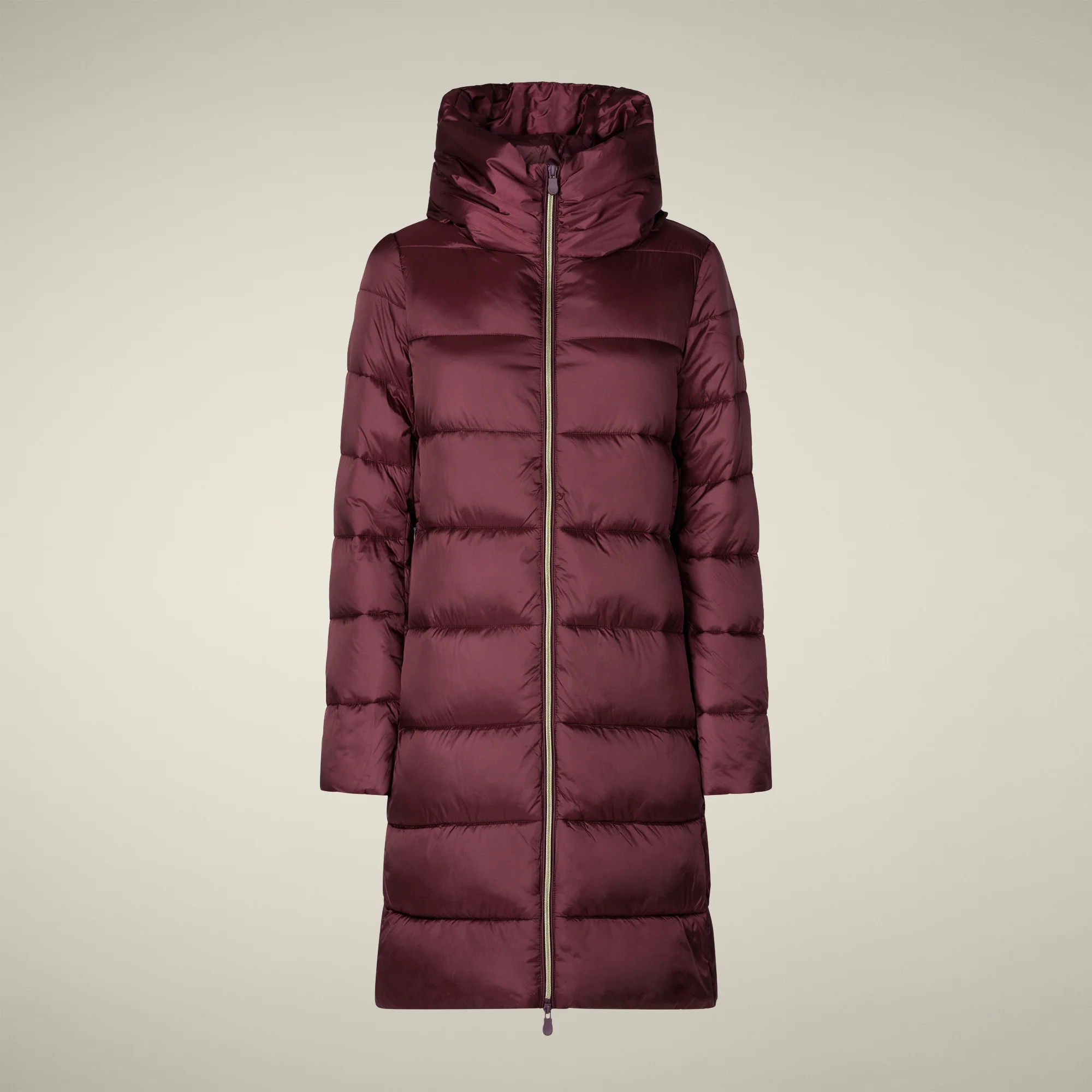 Women's Animal free puffer Coat Lysa in Wine Red