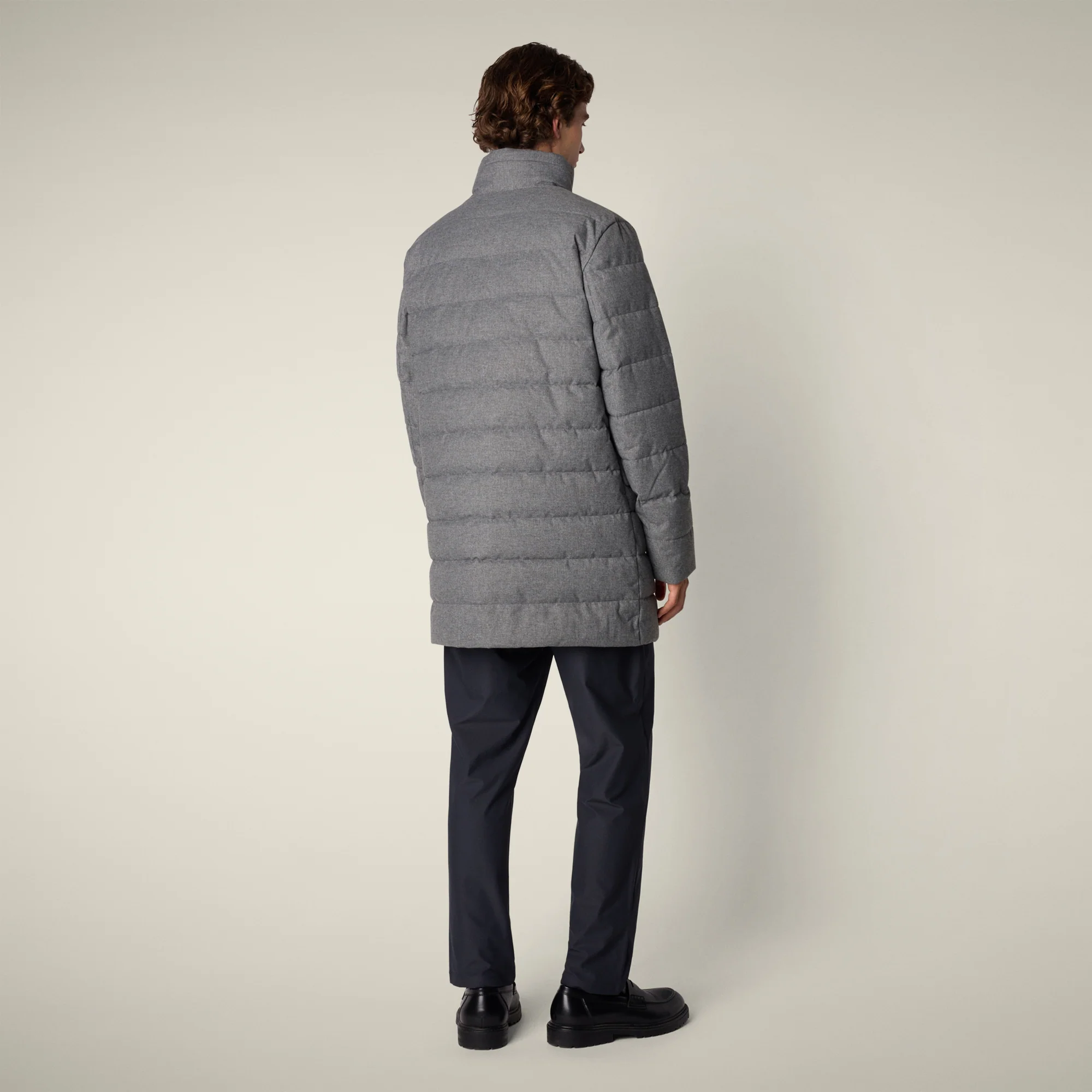 Men's animal free puffer gordon in mid grey melange