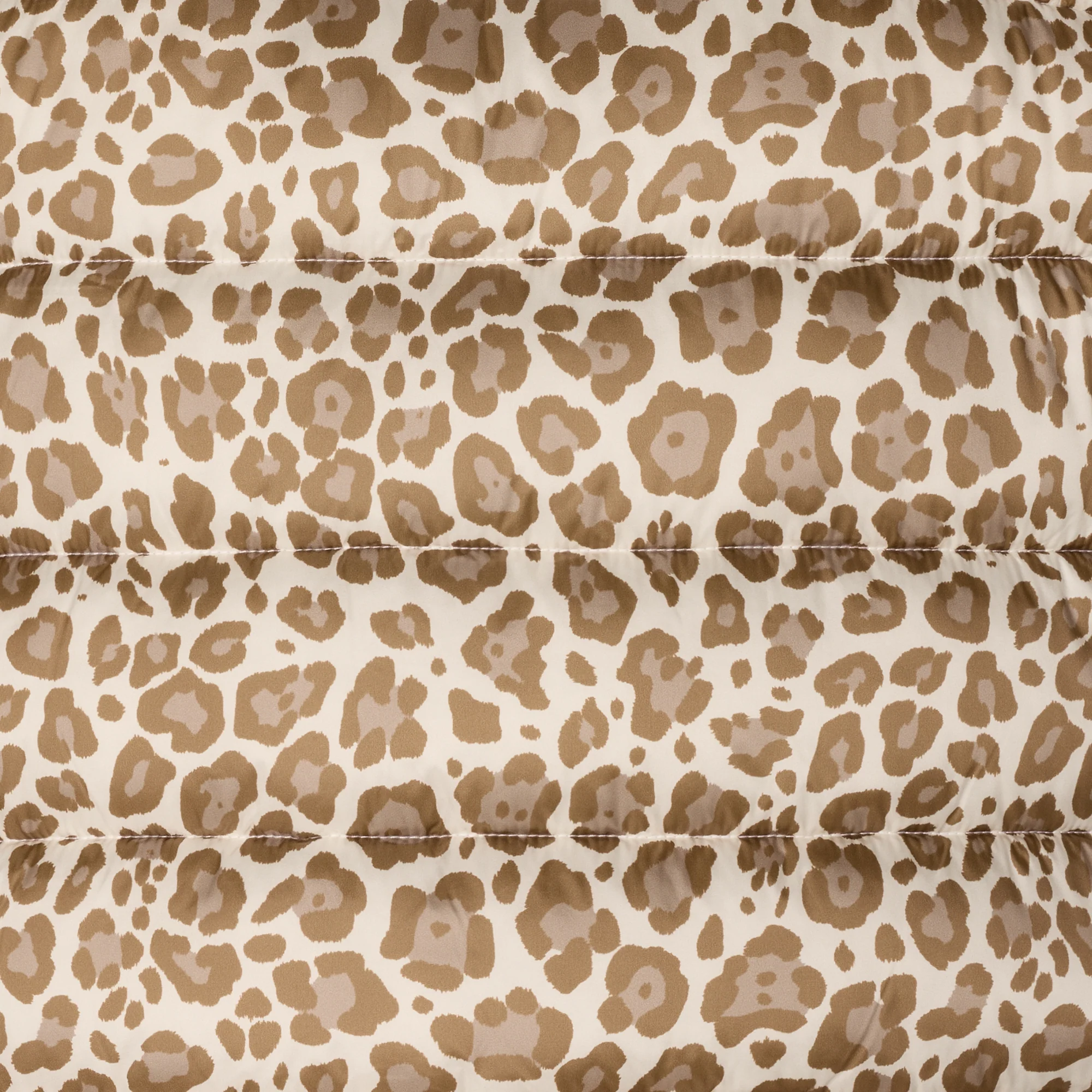 Women's Animal free puffer Jacket Flower With Brown Leopard Print