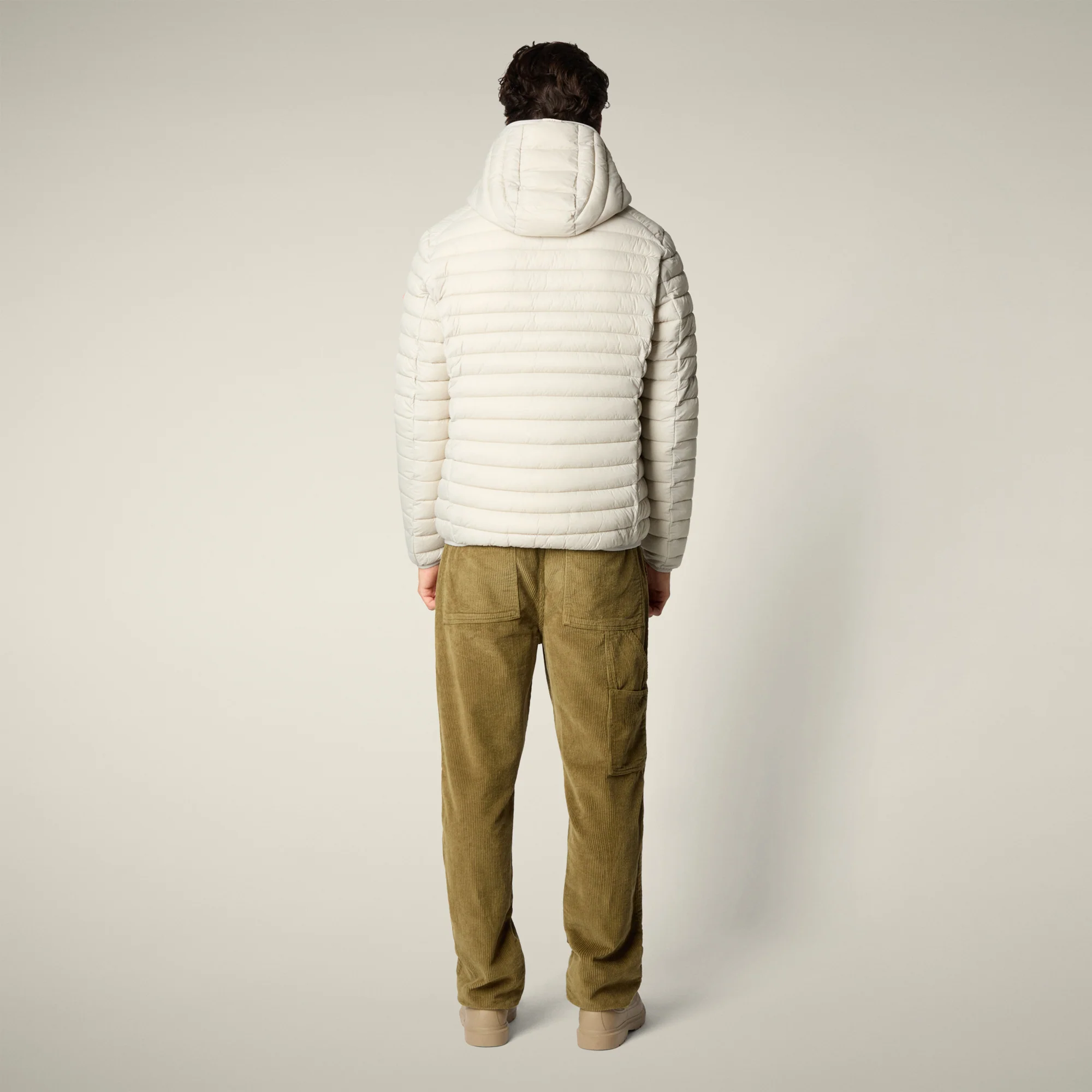 Men's  Donald Hooded Puffer Jacket in Rainy Beige