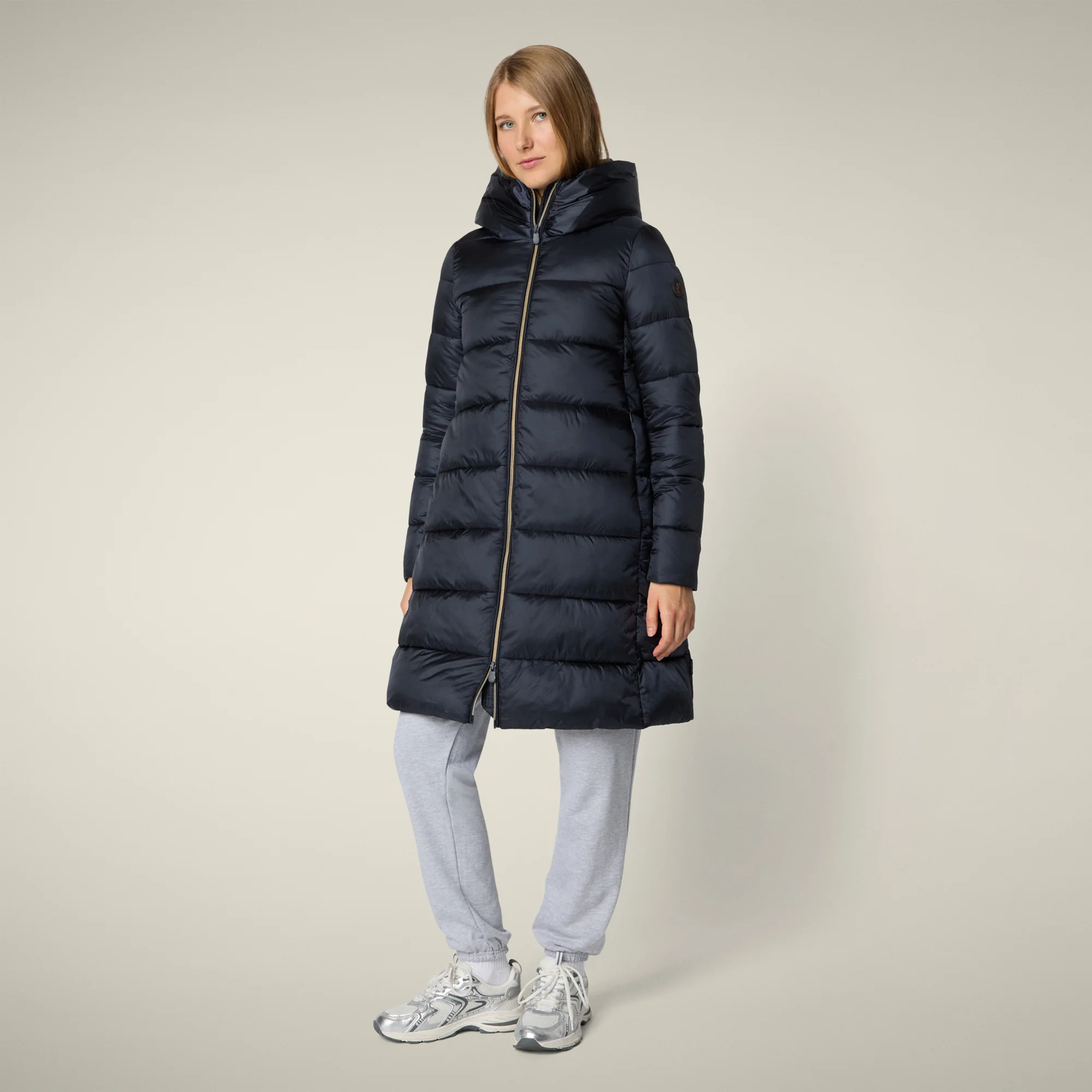 Women's Animal free puffer Coat Lysa in blue black