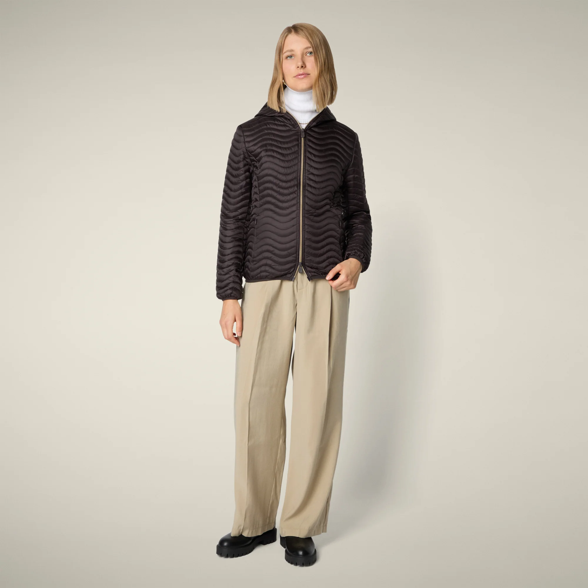 Women's Animal free puffer jacket Melody in brown black