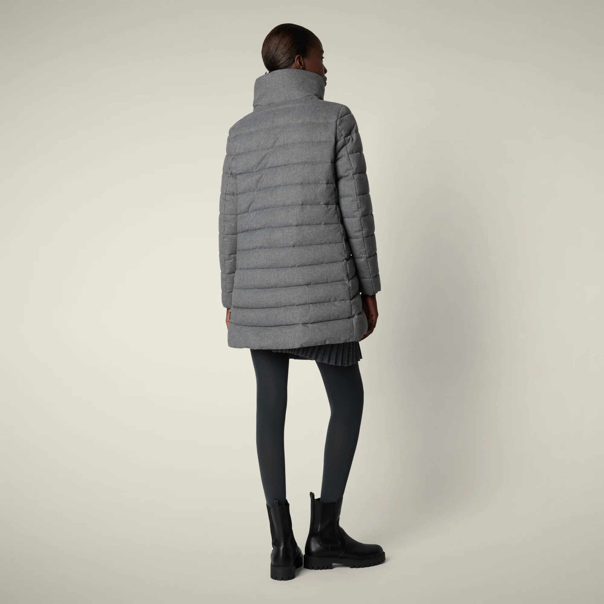 Women's Animal free puffer Coat june in mid grey melange
