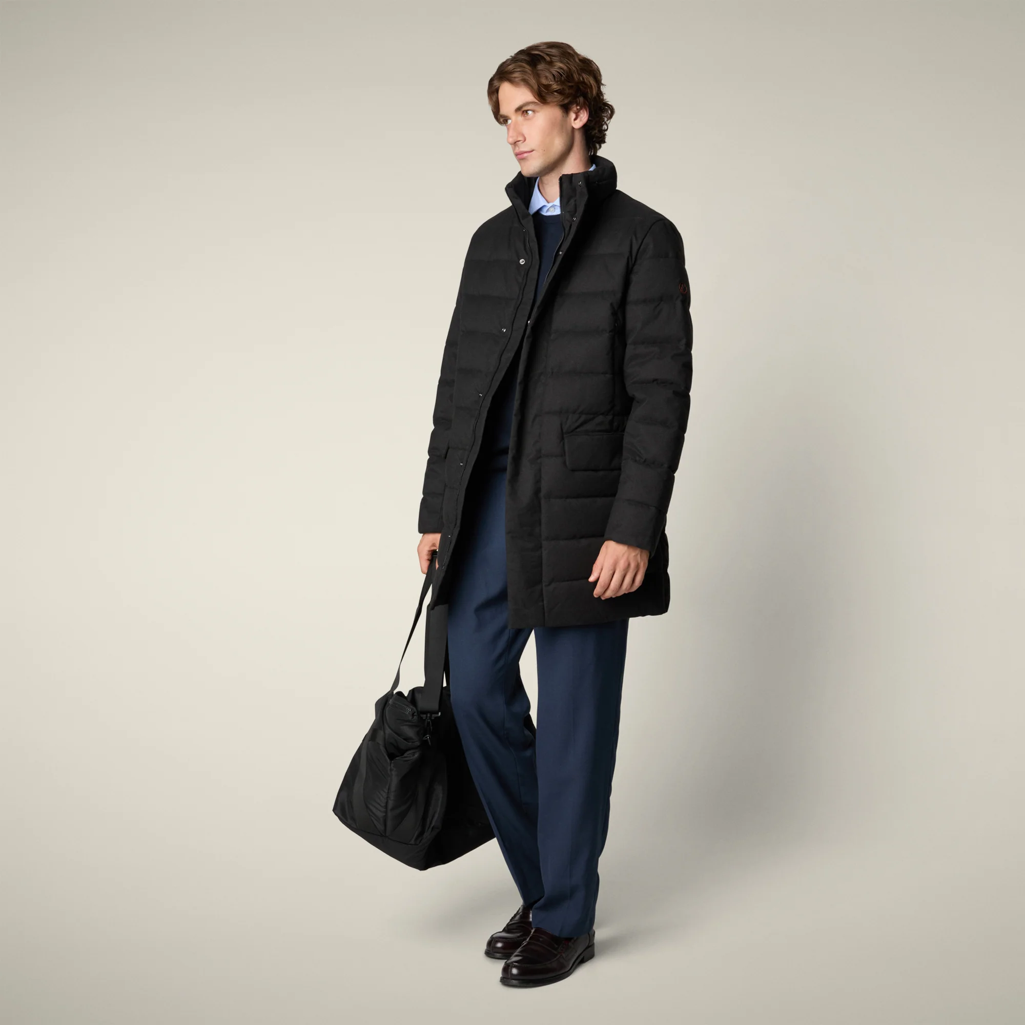 Men's animal free puffer gordon in black melange